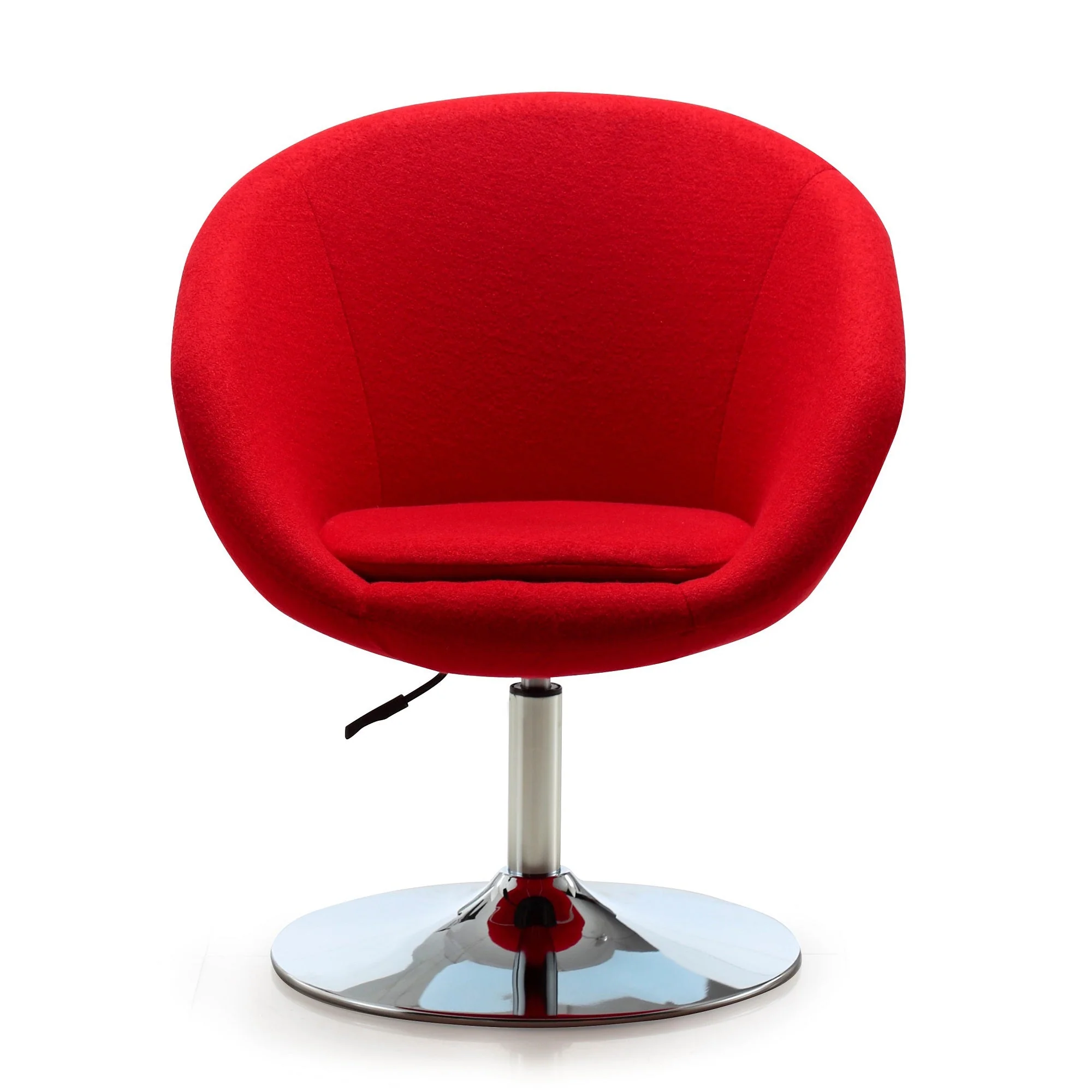 Hopper Swivel Adjustable Height Chair in Red and Polished Chrome - Image 4