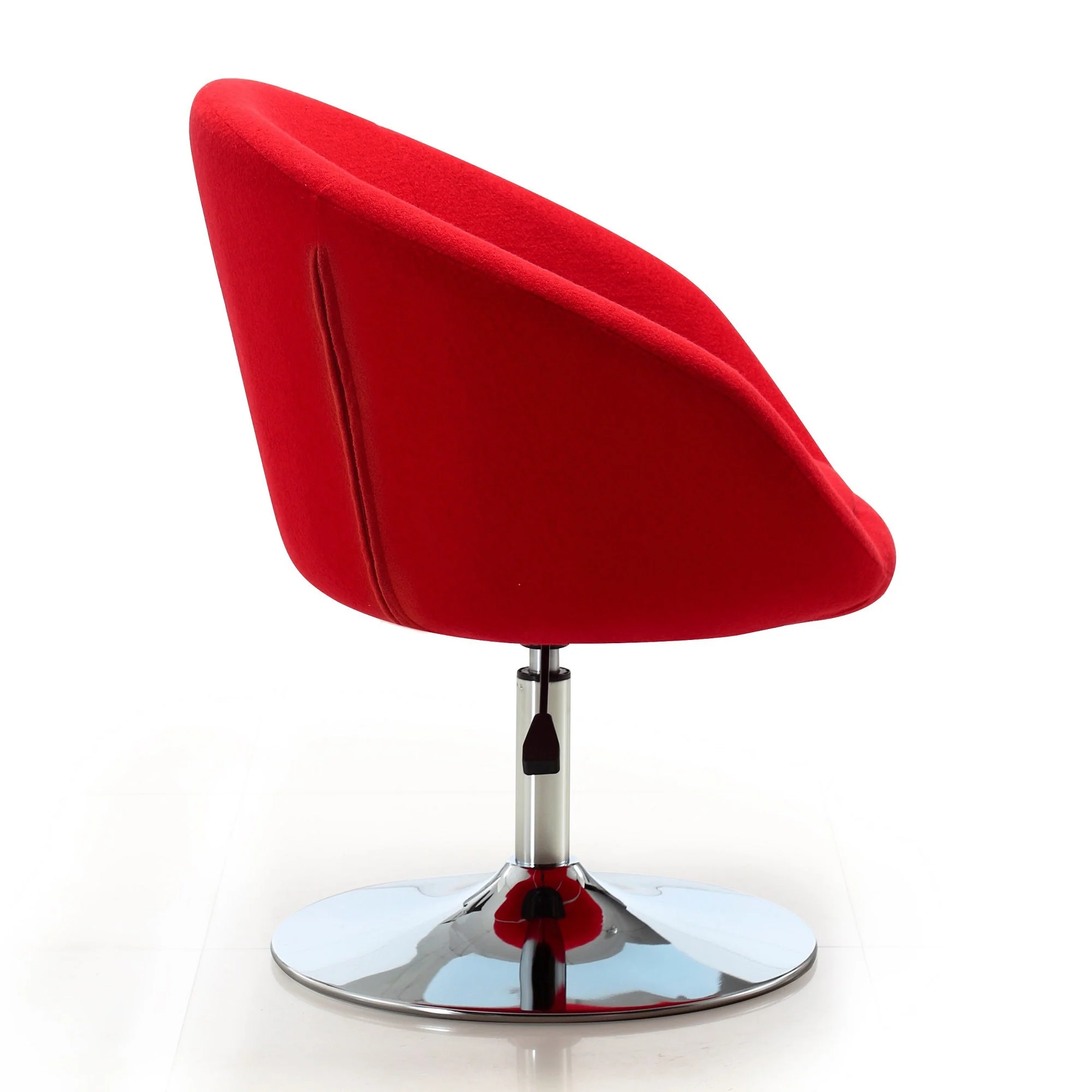 Hopper Swivel Adjustable Height Chair in Red and Polished Chrome - Image 5