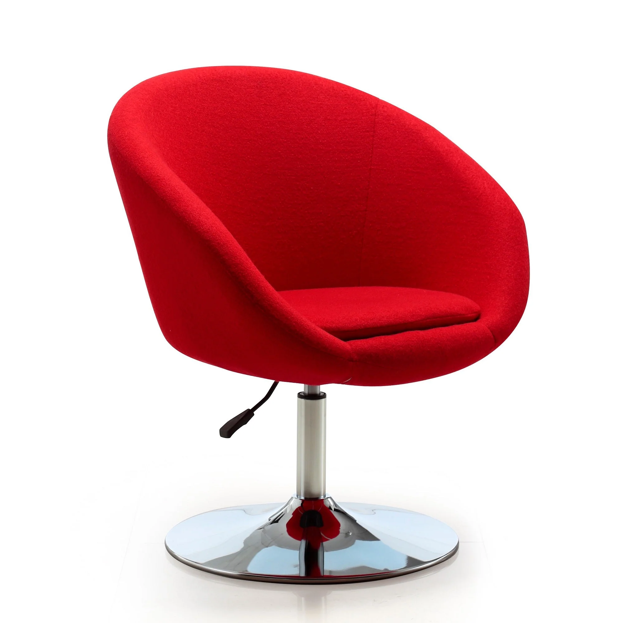Hopper Swivel Adjustable Height Chair in Red and Polished Chrome (set of 2) - Image 3