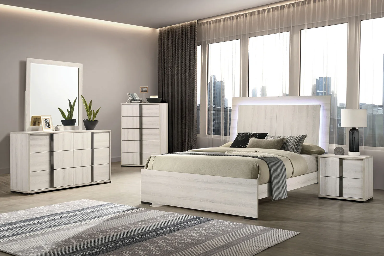 Horten White Wash Full Bed - Image 2