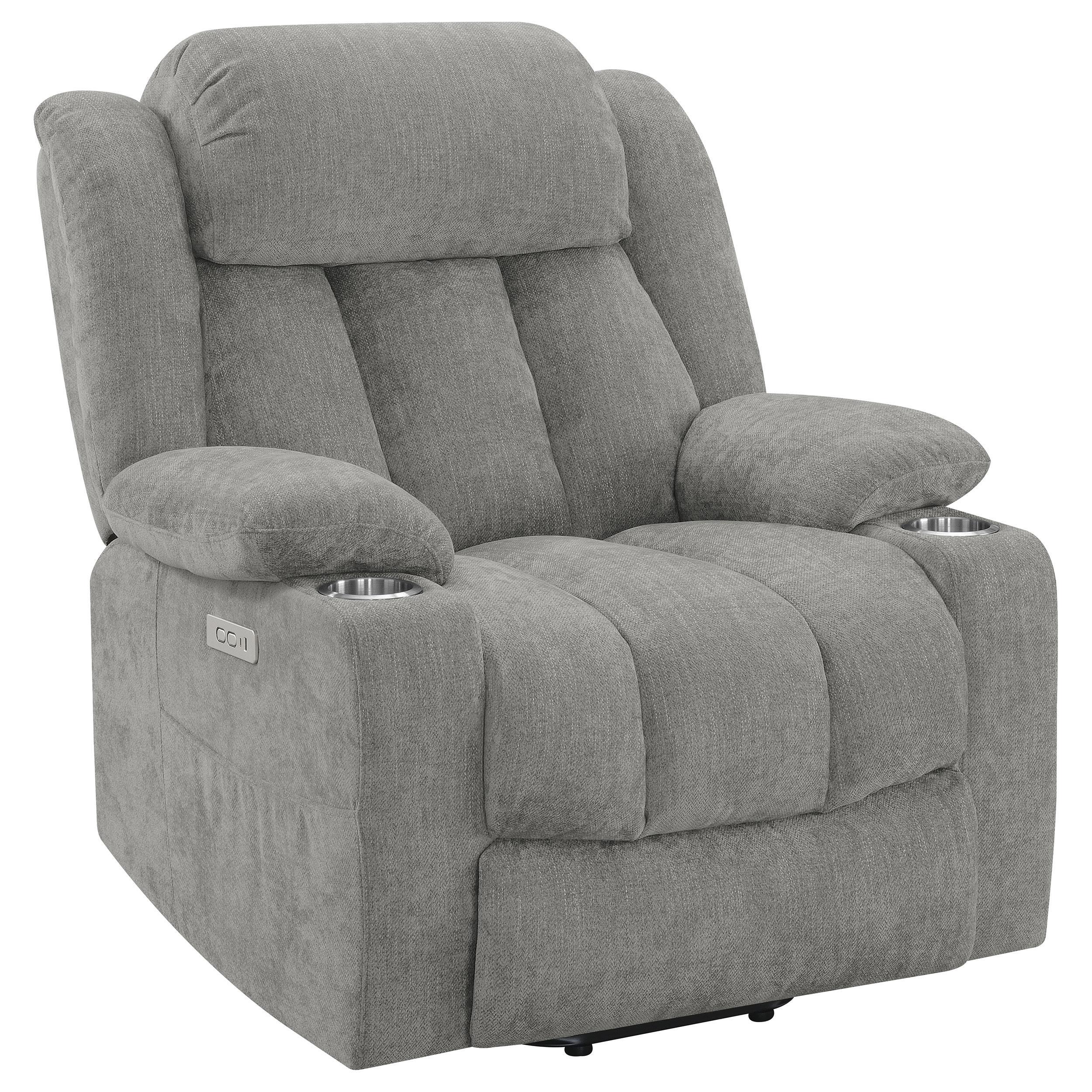 Houston Grey Upholstered Power Lift Recliner Chai - Image 17