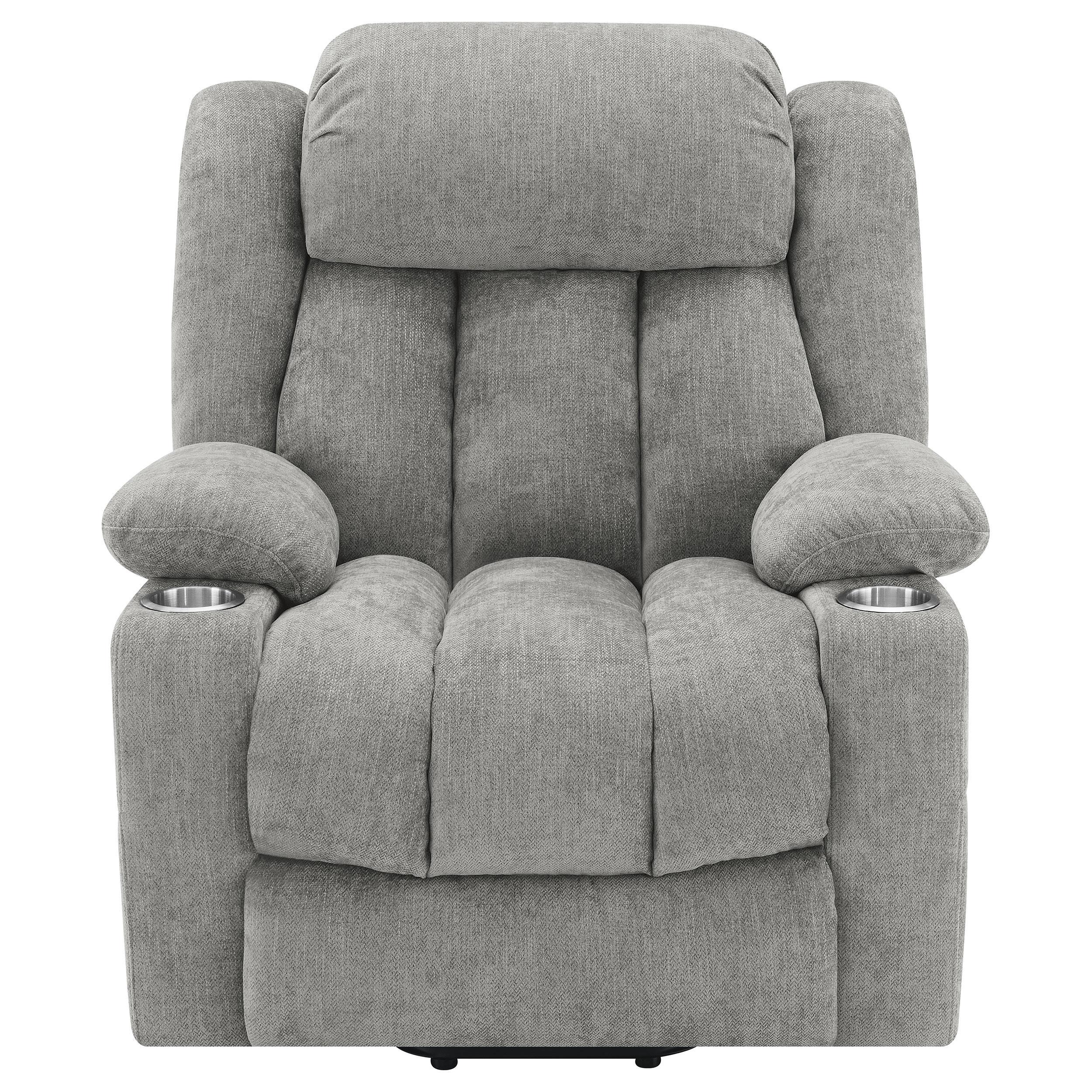 Houston Grey Upholstered Power Lift Recliner Chai - Image 6