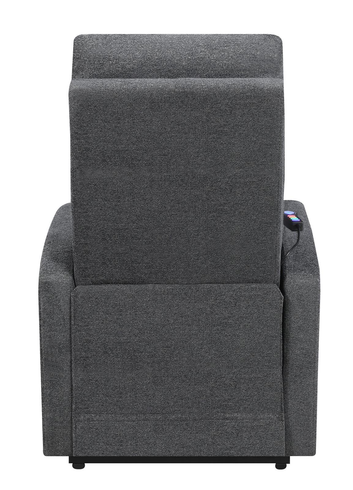 Howie Charcoal Tufted Upholstered Power Lift Recliner - Image 10
