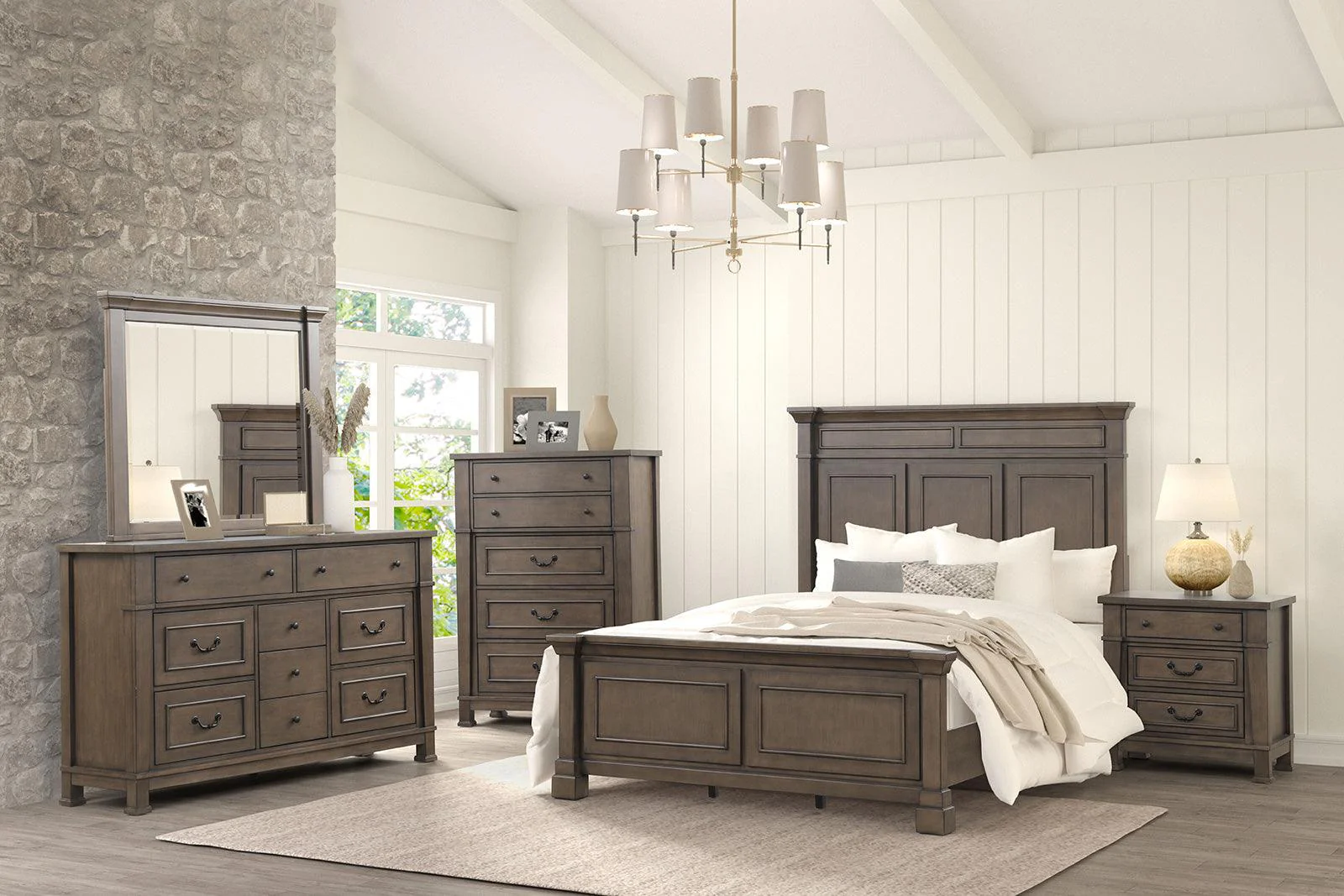 Huddersfield Dark Walnut Queen Panel Bed - Image 9