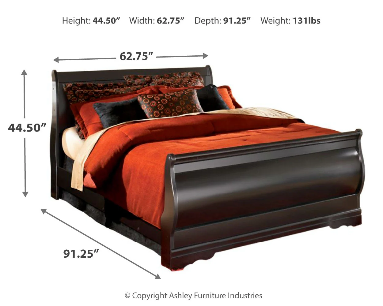 Huey Vineyard Black Sleigh Bedroom Set - Image 9