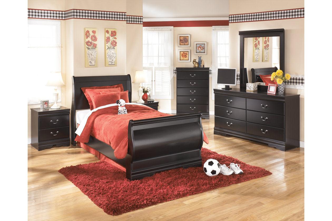 Huey Vineyard Black Twin Sleigh Bed - Image 2