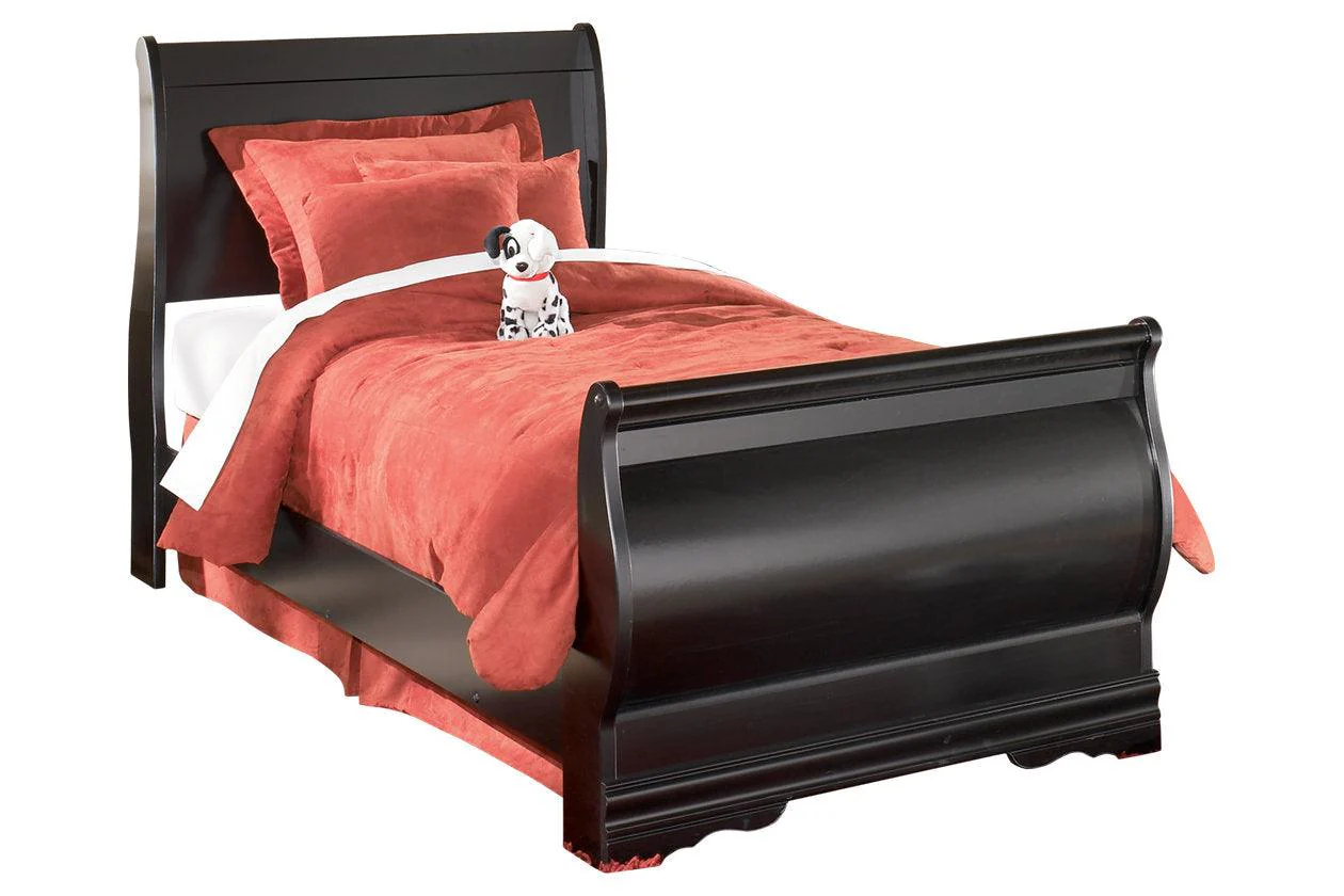 Huey Vineyard Black Twin Sleigh Bed - Image 4