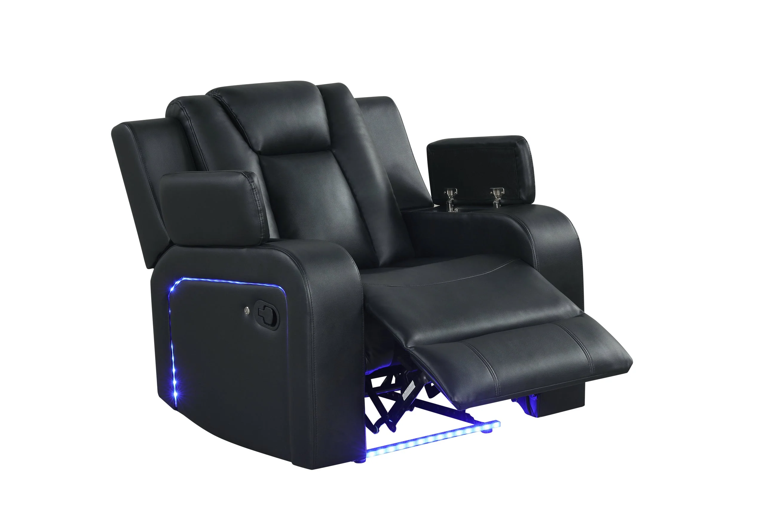 Hulk Black Leather Gel 3-Piece Reclining Set - Image 7