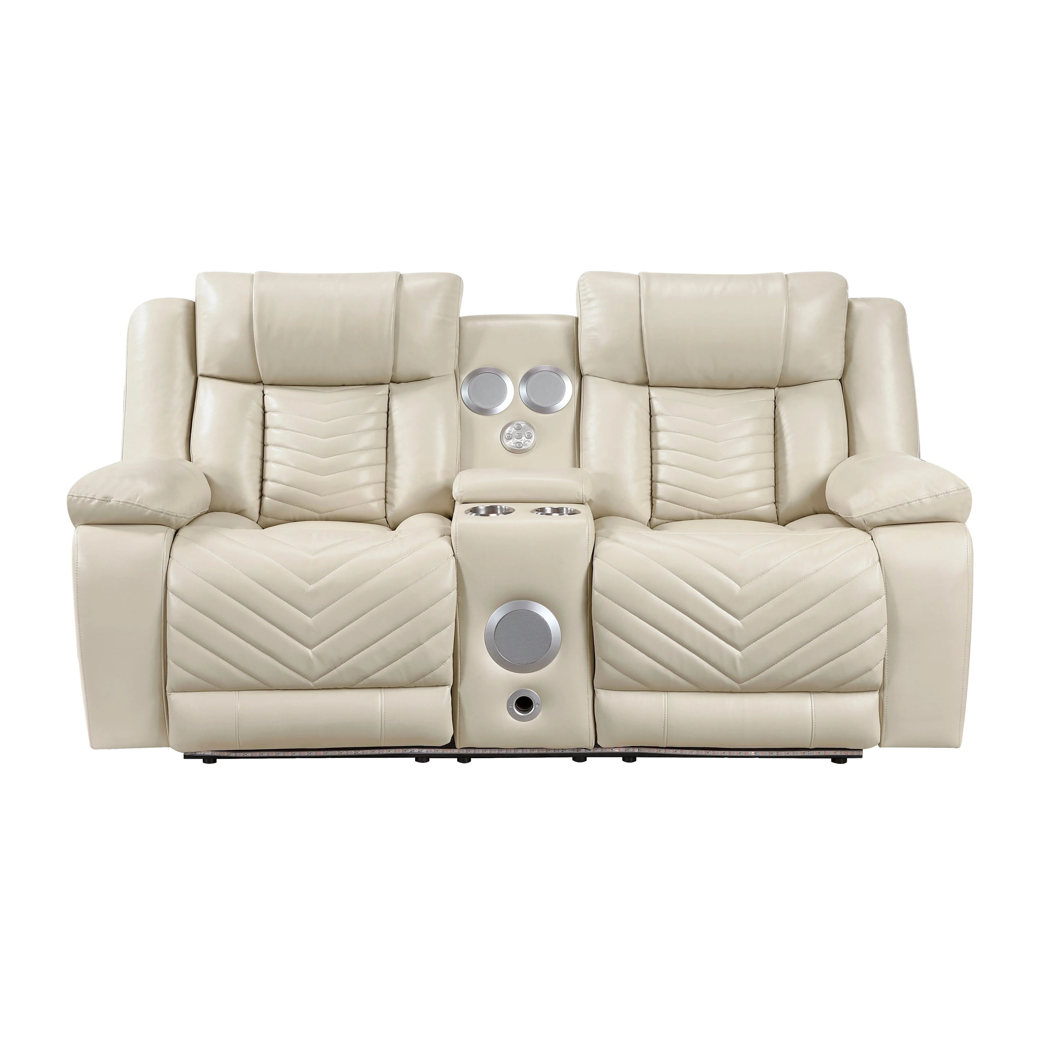 Huron Beige Power Double Reclining Living Room Set - Image 12