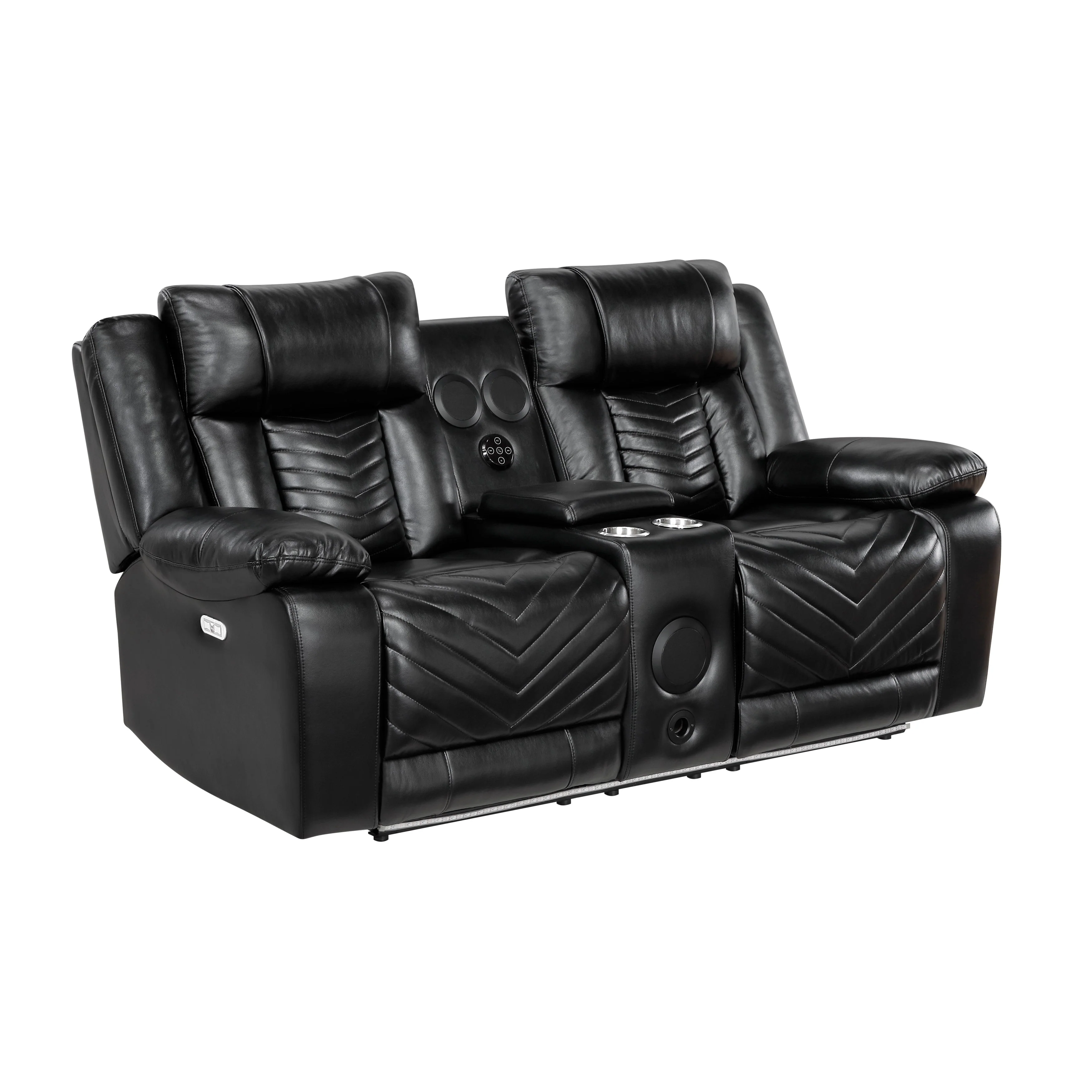 Huron Black Power Double Reclining Living Room Set - Image 13