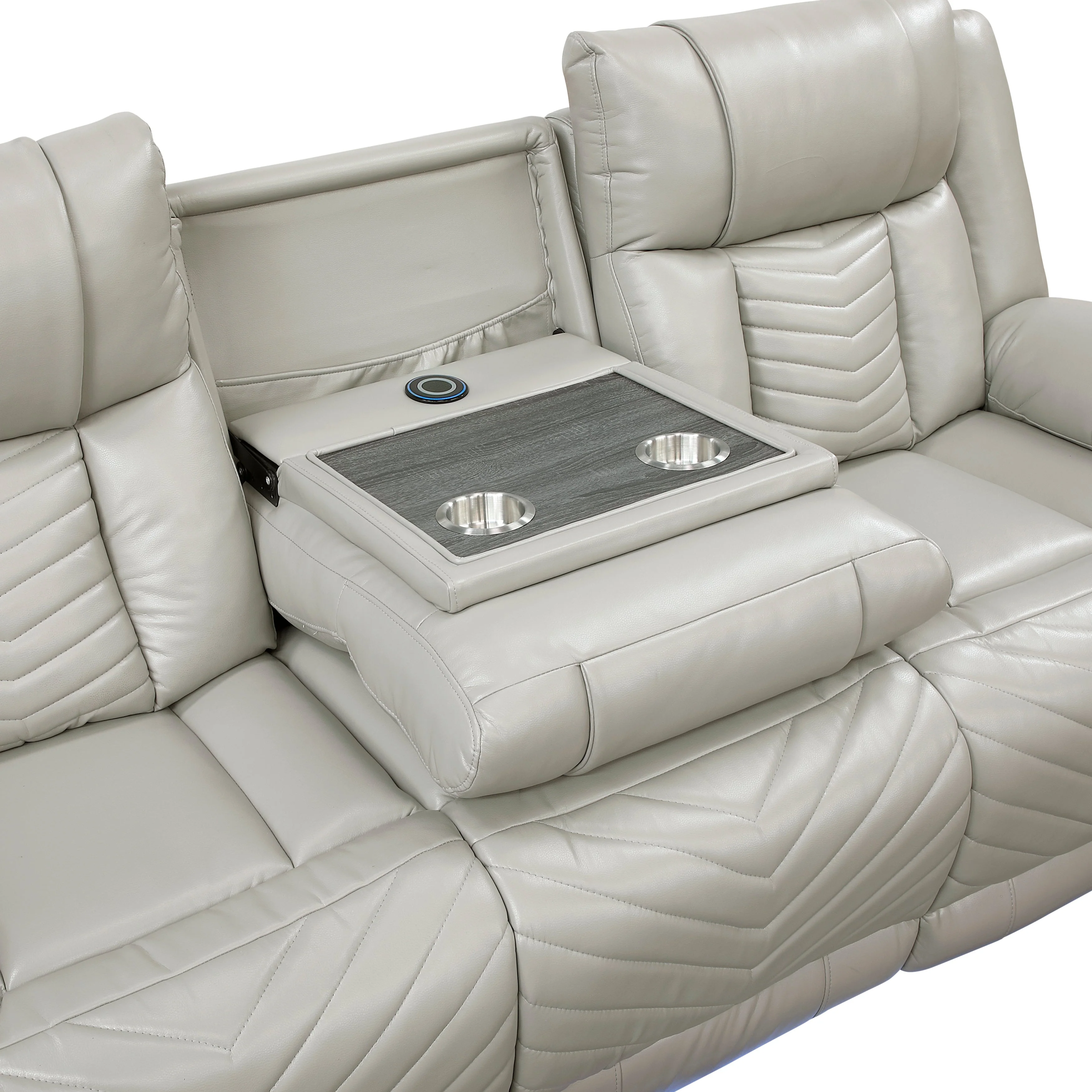 Huron Gray Power Double Reclining Living Room Set - Image 10