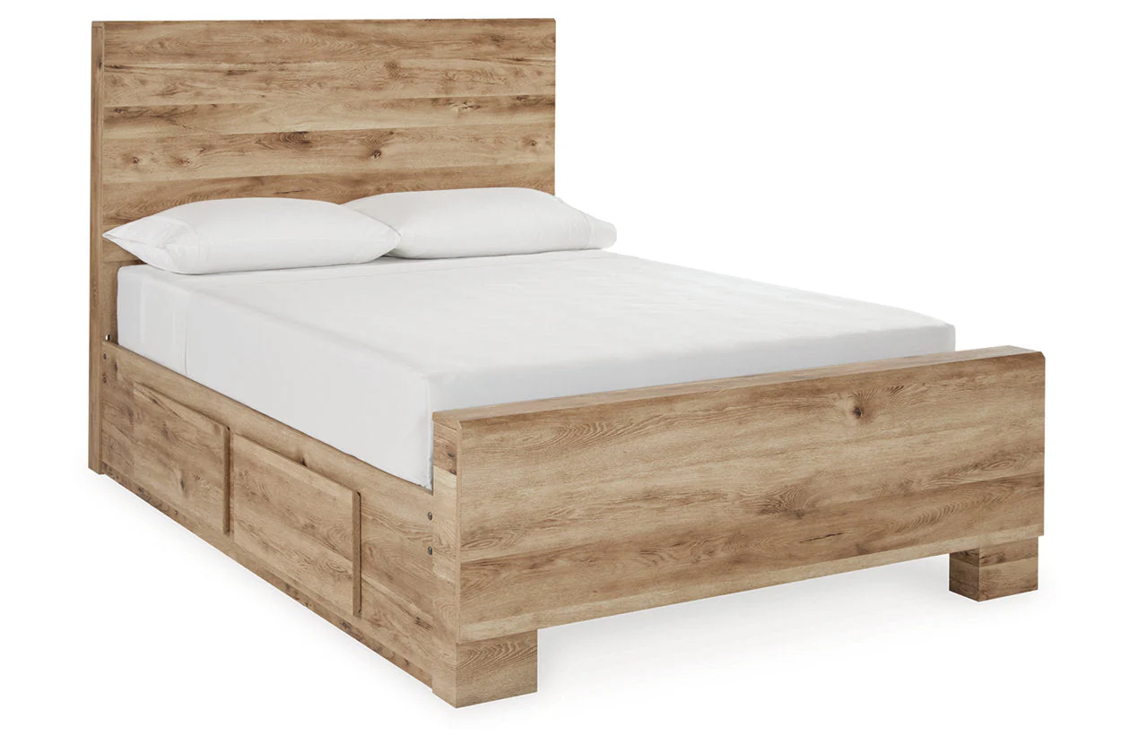 Hyanna Tan Brown Full Storage Platform Bed with 4 Drawers