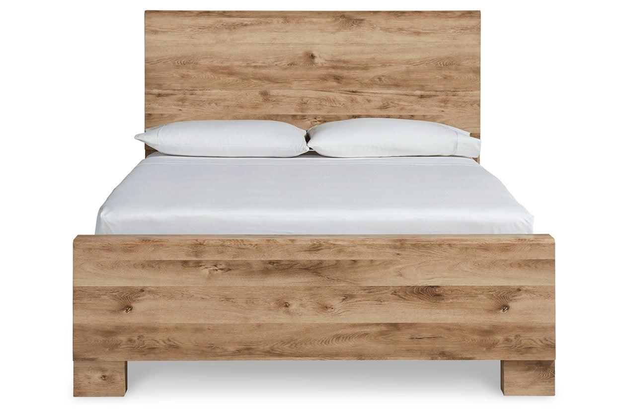 Hyanna Tan Brown King Panel Bed - Image 3