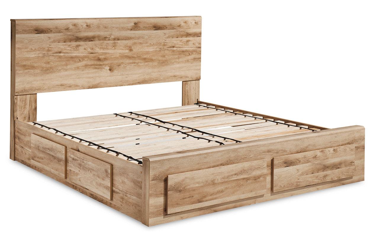 Hyanna Tan Brown King Panel Storage Bed with 1 Under Bed Storage Drawer - Image 2