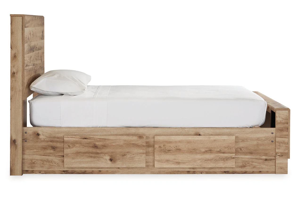 Hyanna Tan Brown Twin Storage Platform Bed with 2 Drawers - Image 4