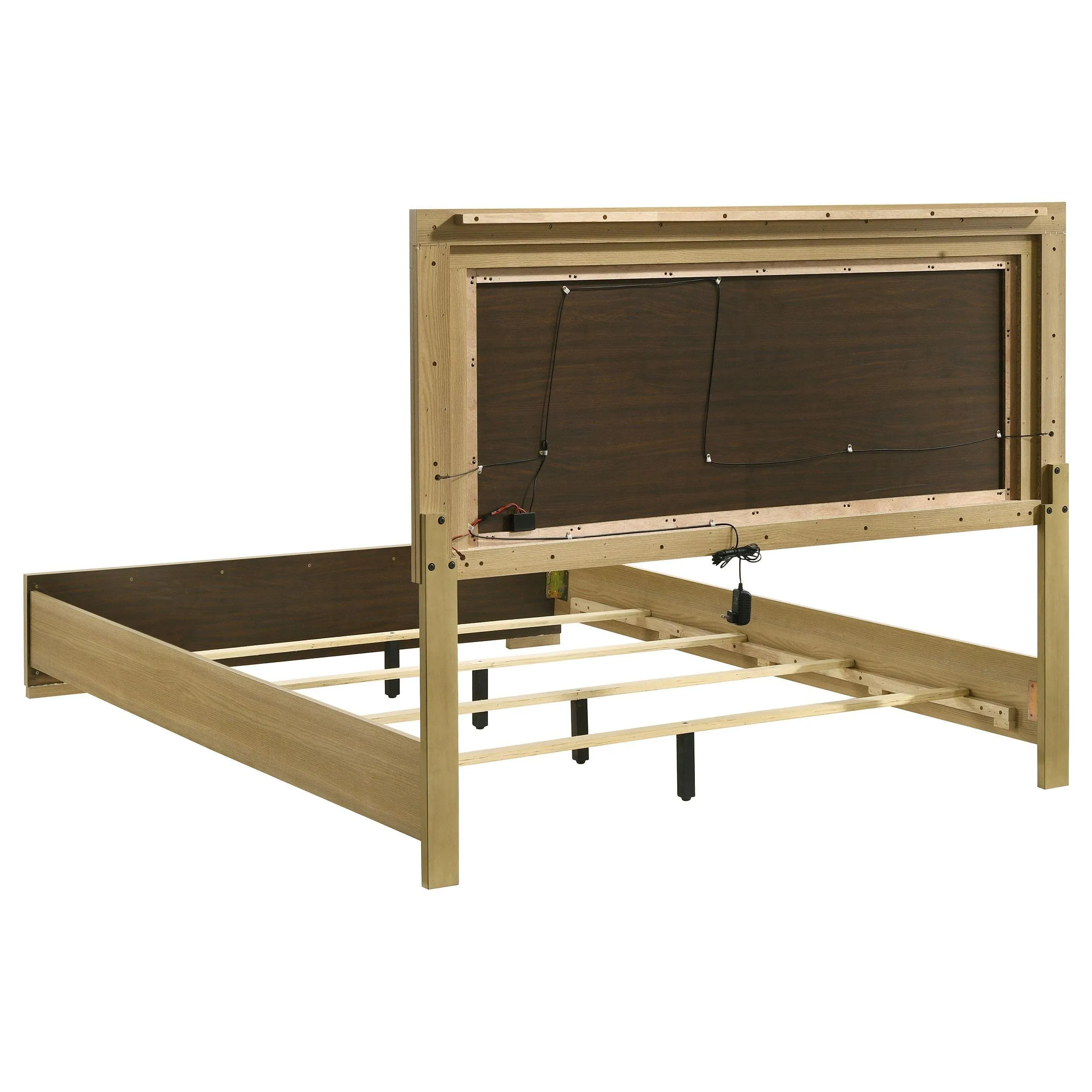 Hyland Natural and White Wood Queen LED Panel Bed - Image 5