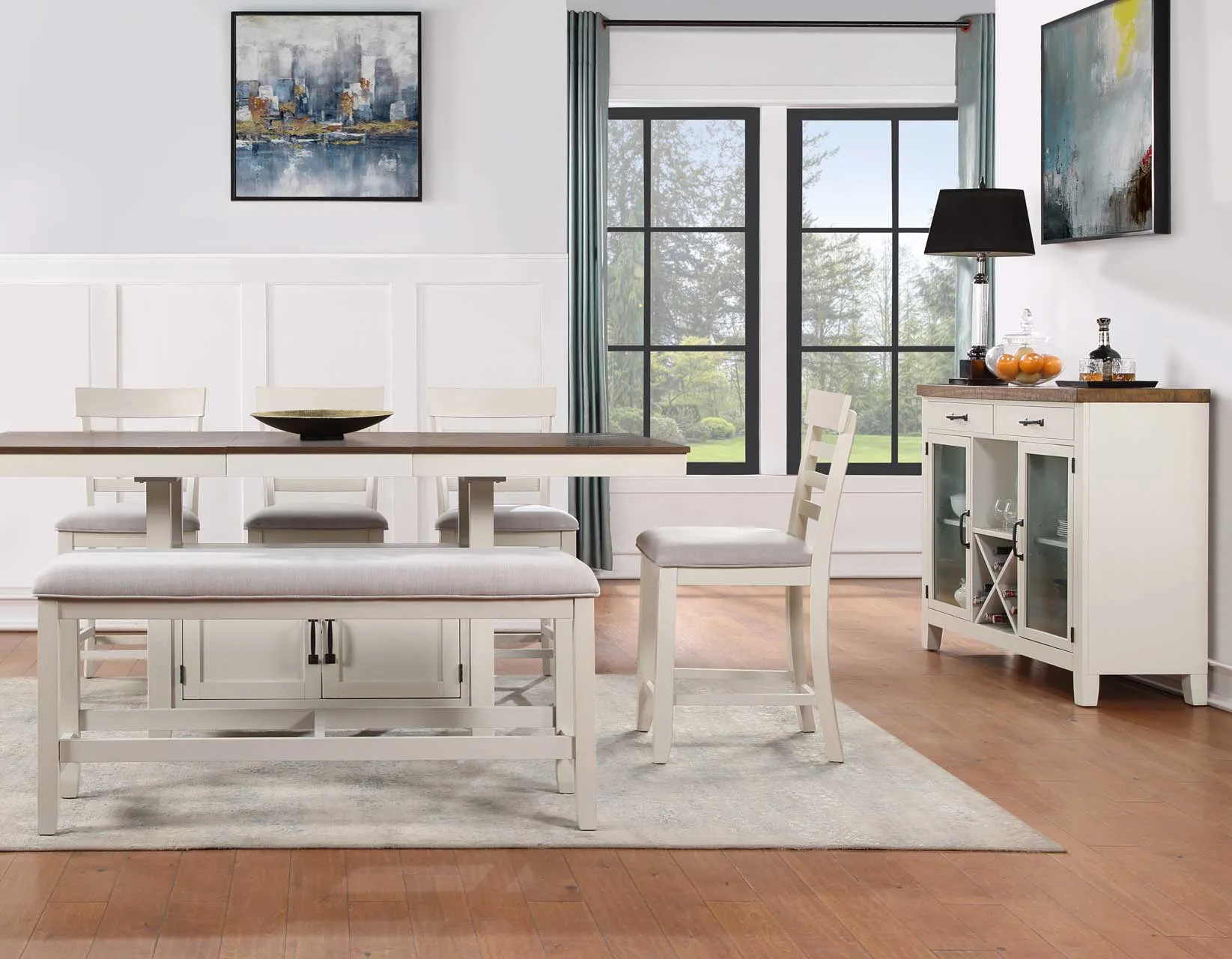 Hyland Vanilla Counter Height Dining Bench - Image 5