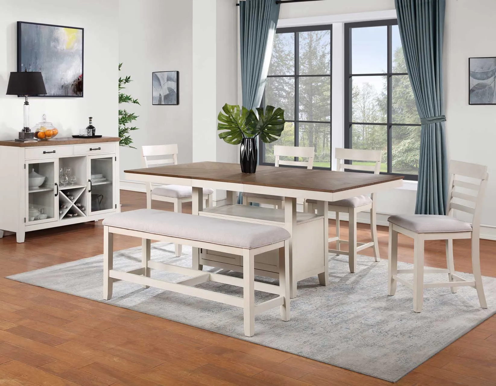 Hyland Vanilla Counter Height Dining Bench - Image 6
