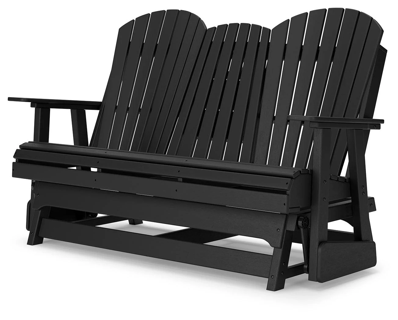 Hyland wave Black Outdoor Glider Loveseat - Image 4