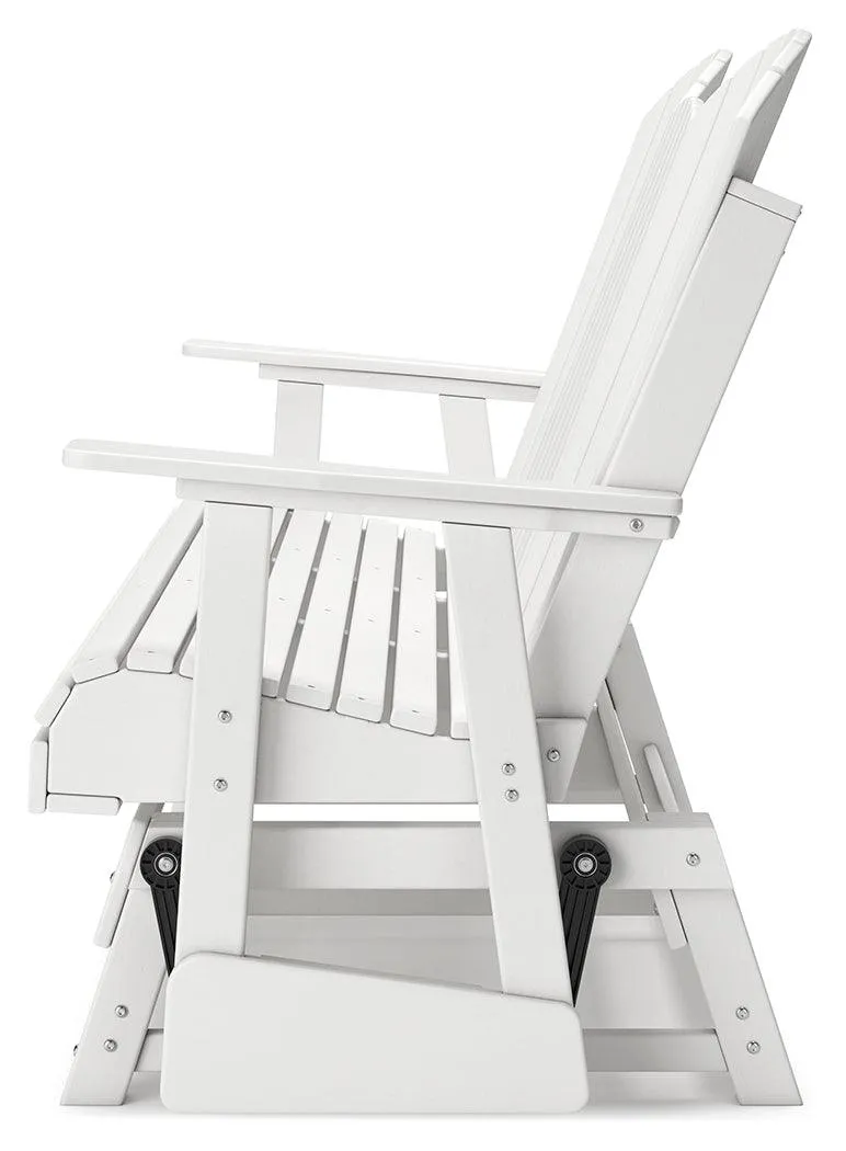 Hyland wave White Outdoor Glider Loveseat - Image 7