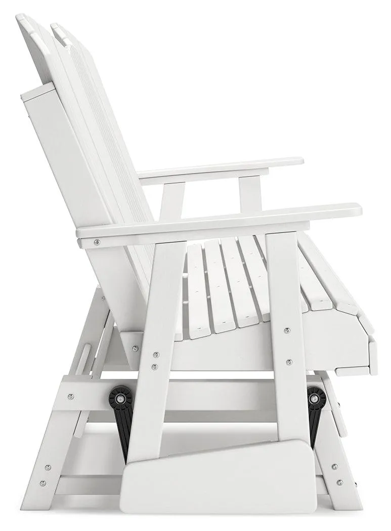 Hyland wave White Outdoor Glider Loveseat - Image 8