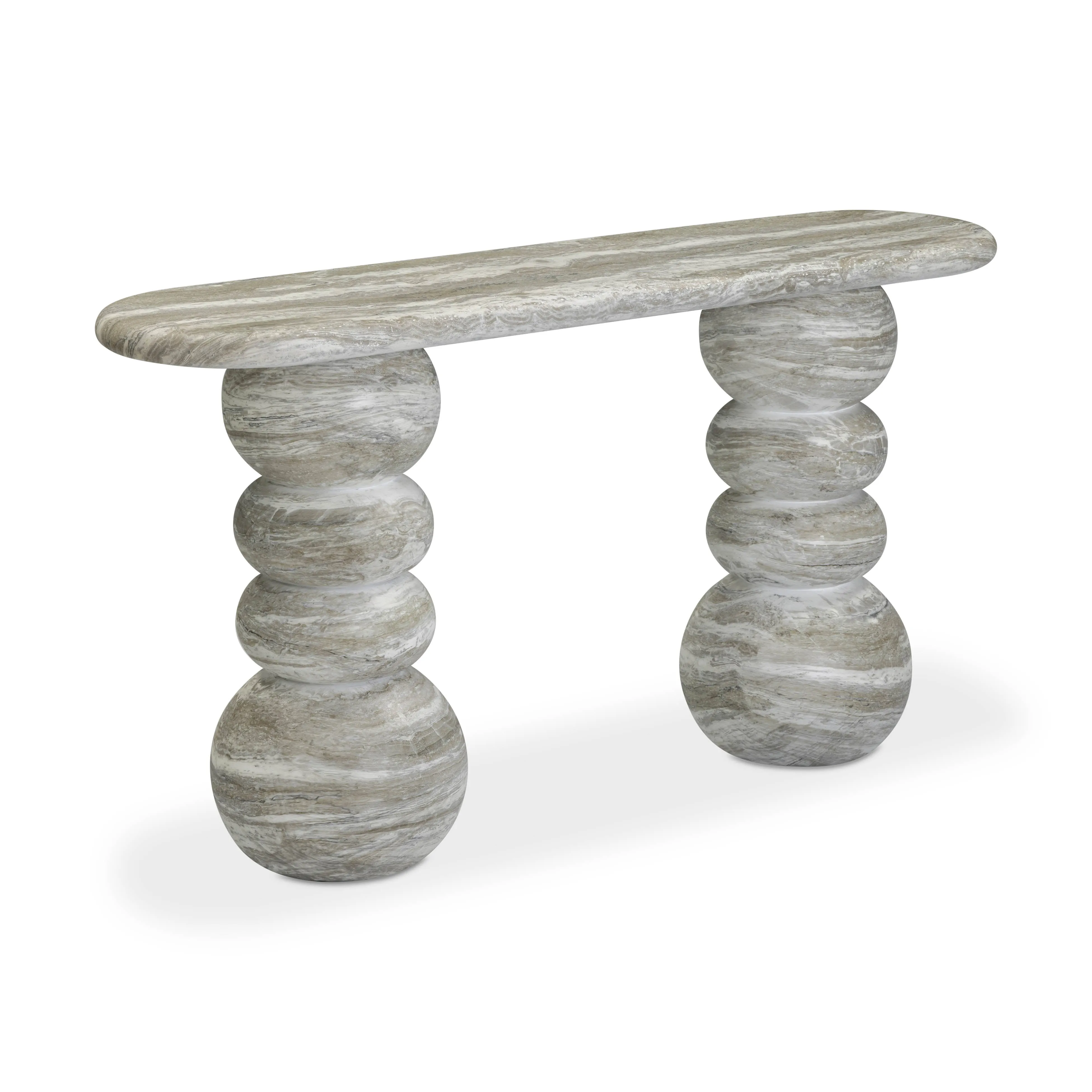 Hyre 59" Faux Stone Indoor/Outdoor Concrete Console Table - Image 3