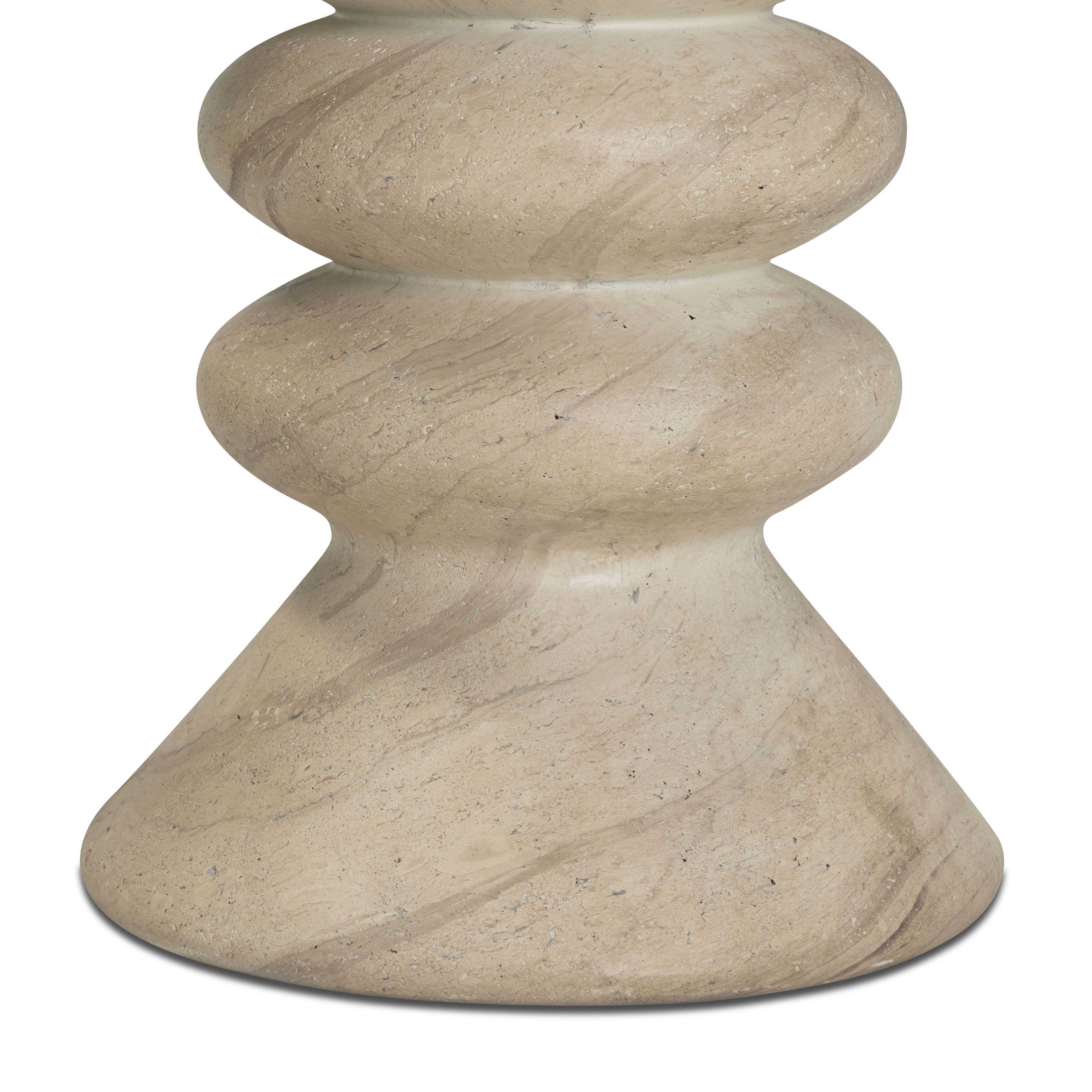 Hyre Faux Travertine Indoor/Outdoor Concrete Side Table - Image 6