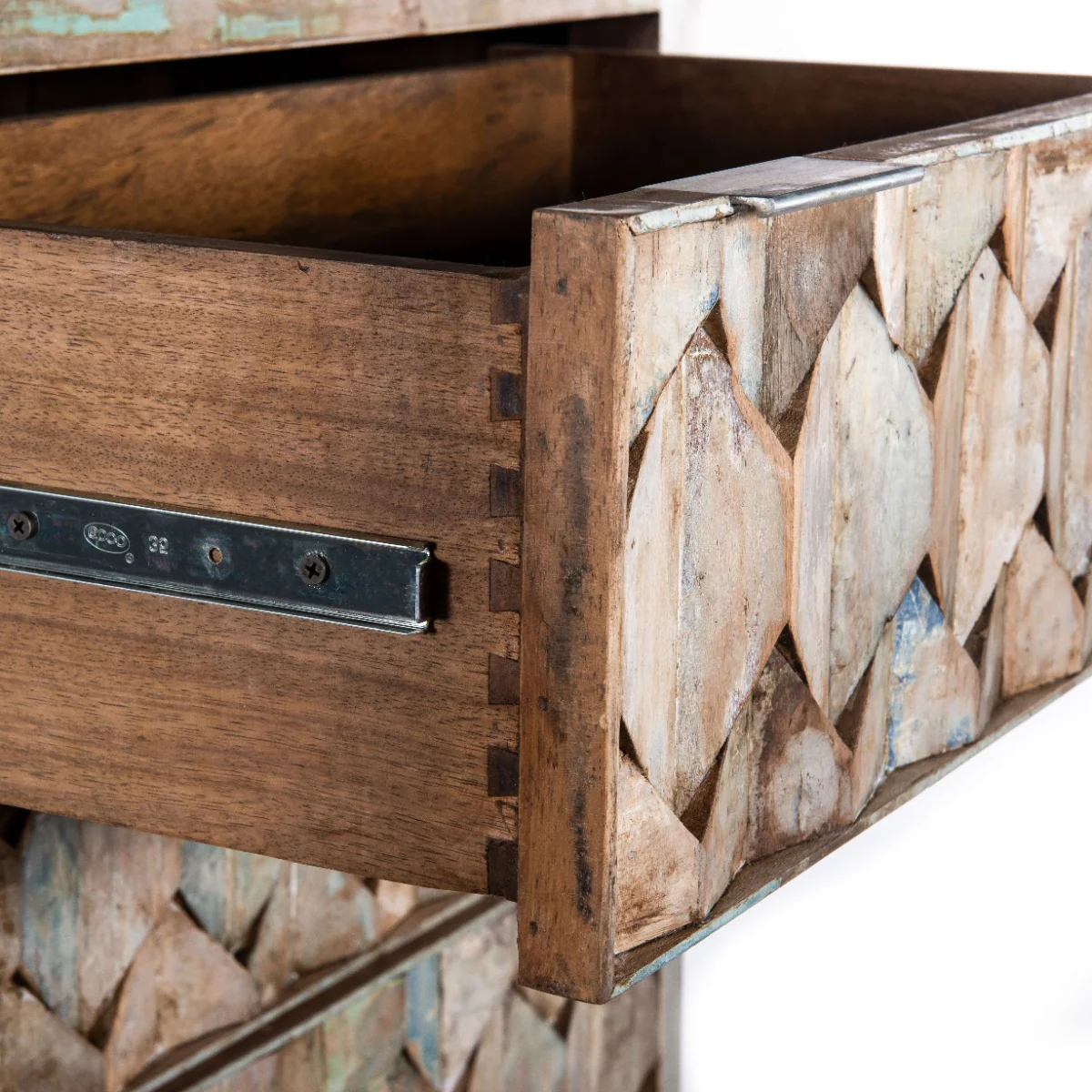 Ibiza 32" Tall Chest in Vintage Teal Reclaimed Wood - Image 4