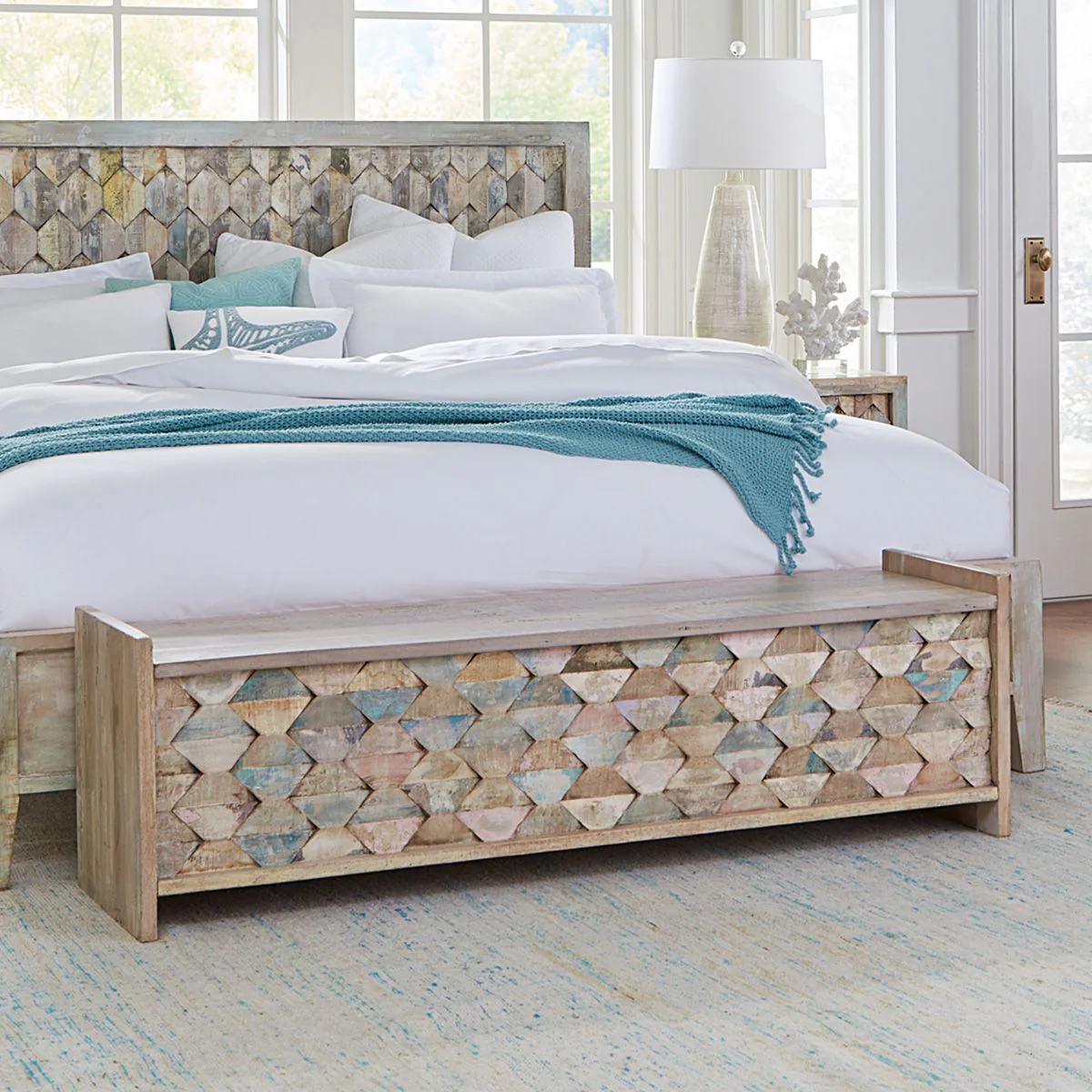 Ibiza King Bed in Vintage Teal Reclaimed Wood - Image 13