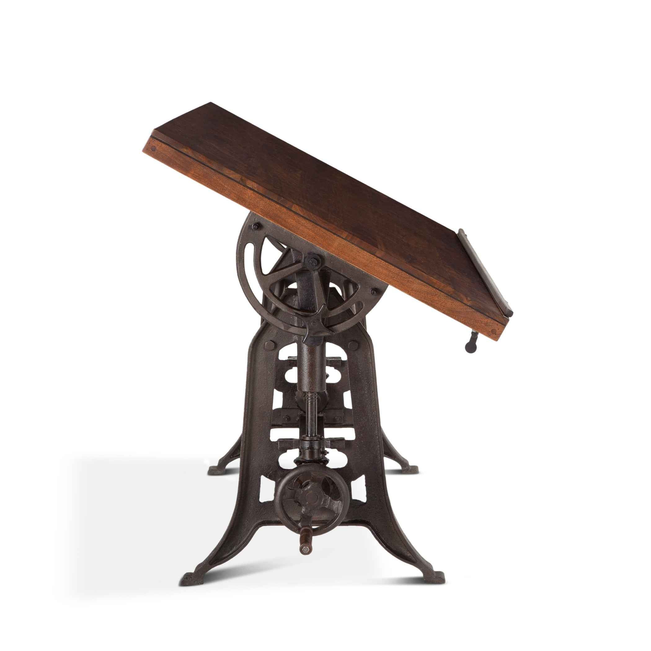 Industrial Loft 62" Adjustable Drafting Desk in Walnut - Image 5