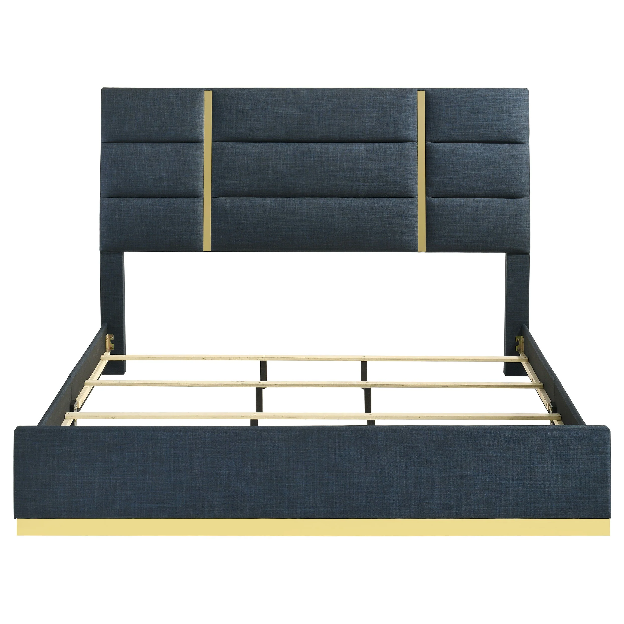 Ines Navy 52-inch Fabric Upholstered Eastern King Panel Bed - Image 5
