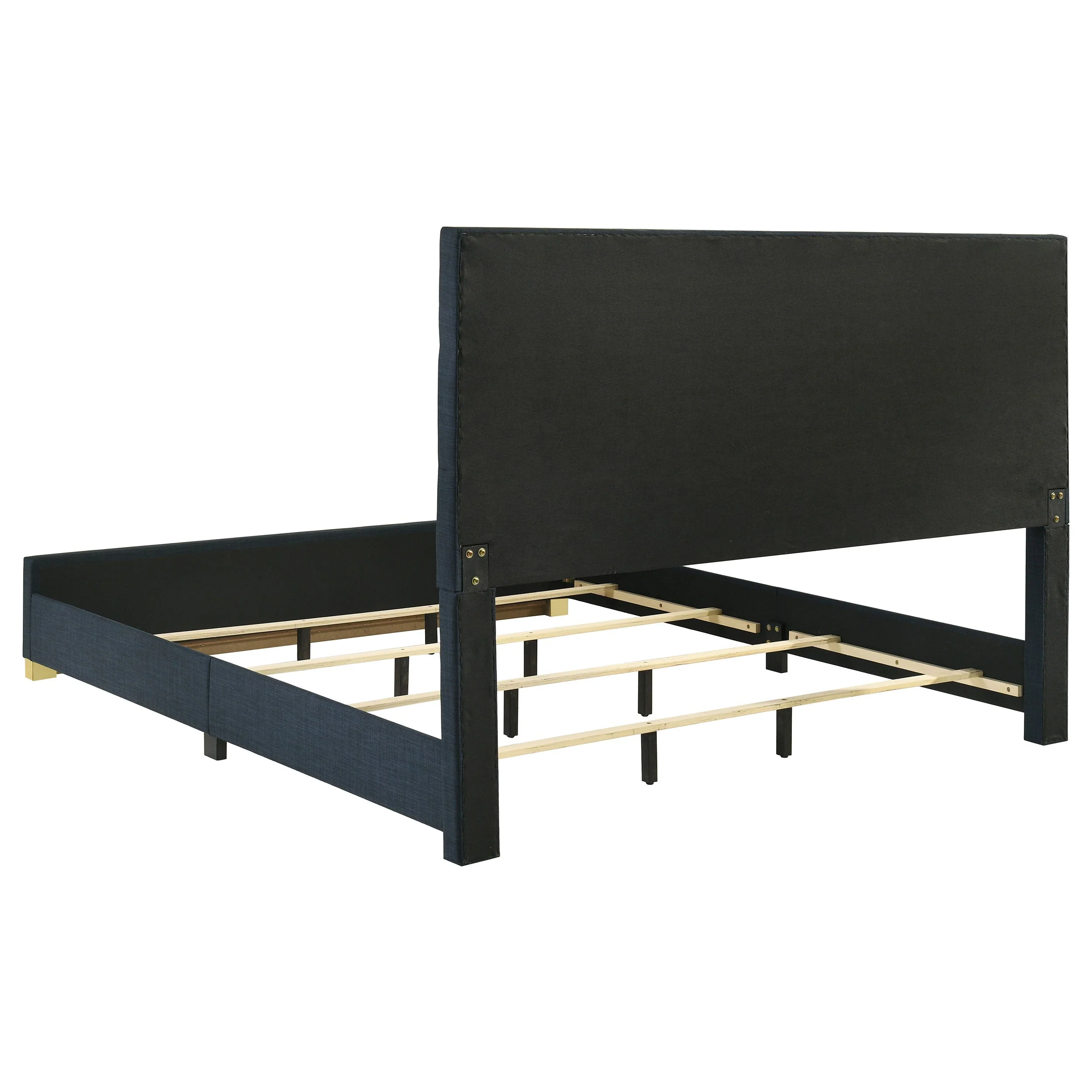 Ines Navy/White High Gloss 5-piece Eastern King Bedroom Set - Image 4