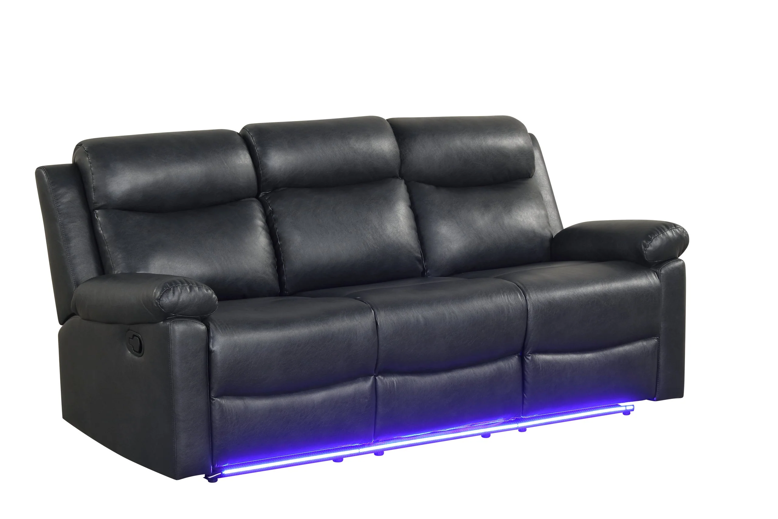 Isabel Black Leather Gel 3-Piece Reclining Set - Image 3