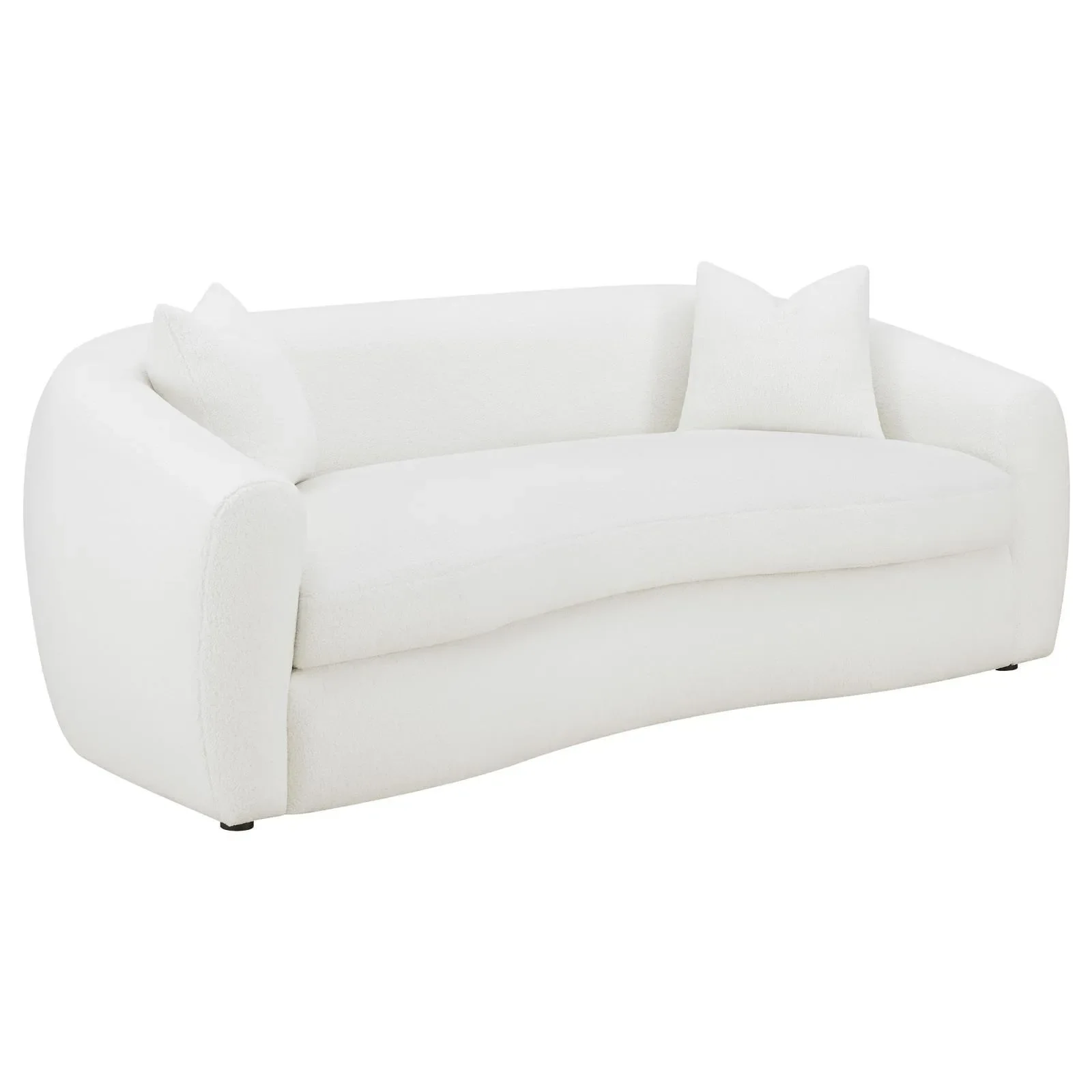 Isabella Faux Sheepskin Upholstered Sofa Natural - Image 11