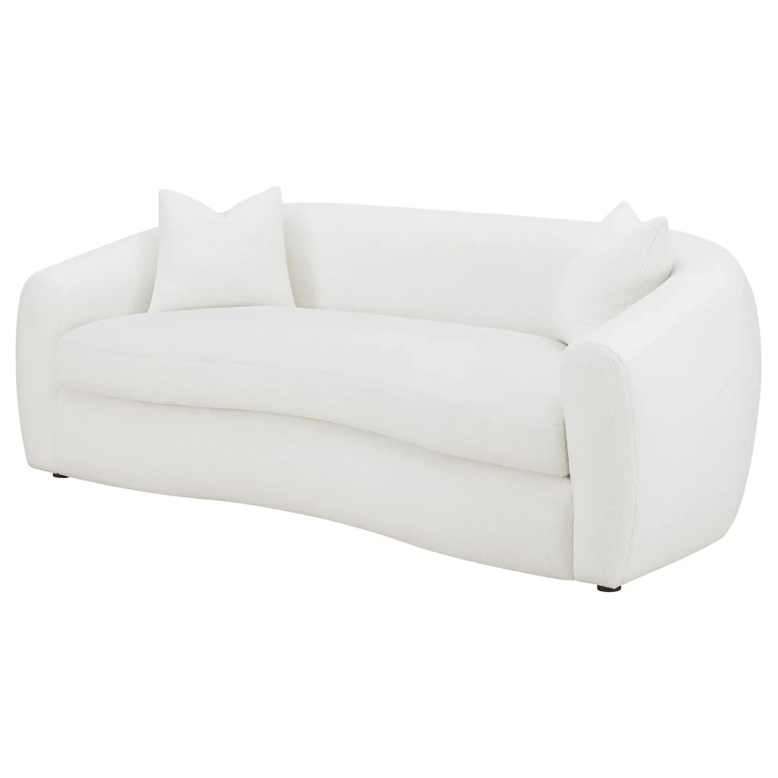Isabella Faux Sheepskin Upholstered Sofa Natural - Image 3