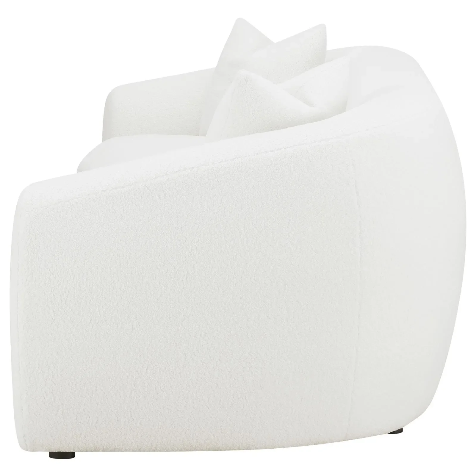 Isabella Faux Sheepskin Upholstered Sofa Natural - Image 4