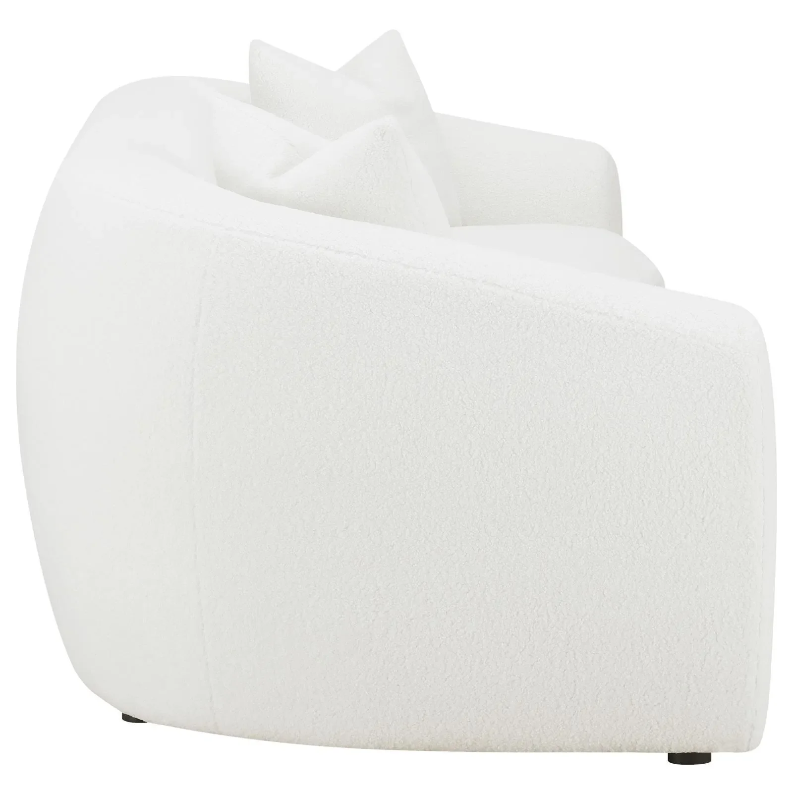 Isabella Faux Sheepskin Upholstered Sofa Natural - Image 7