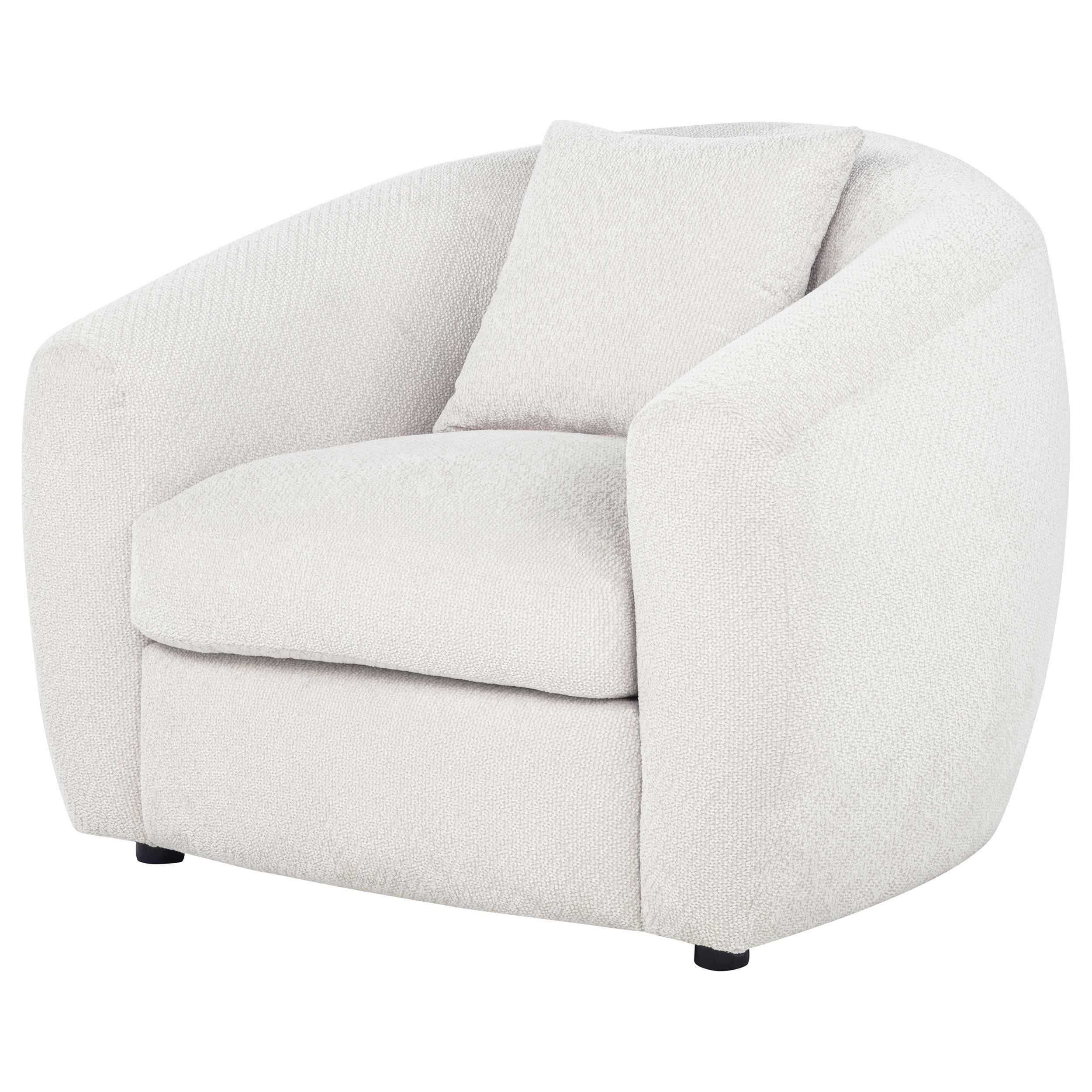 Isabella Sand Fabric Upholstered Accent Chair - Image 3