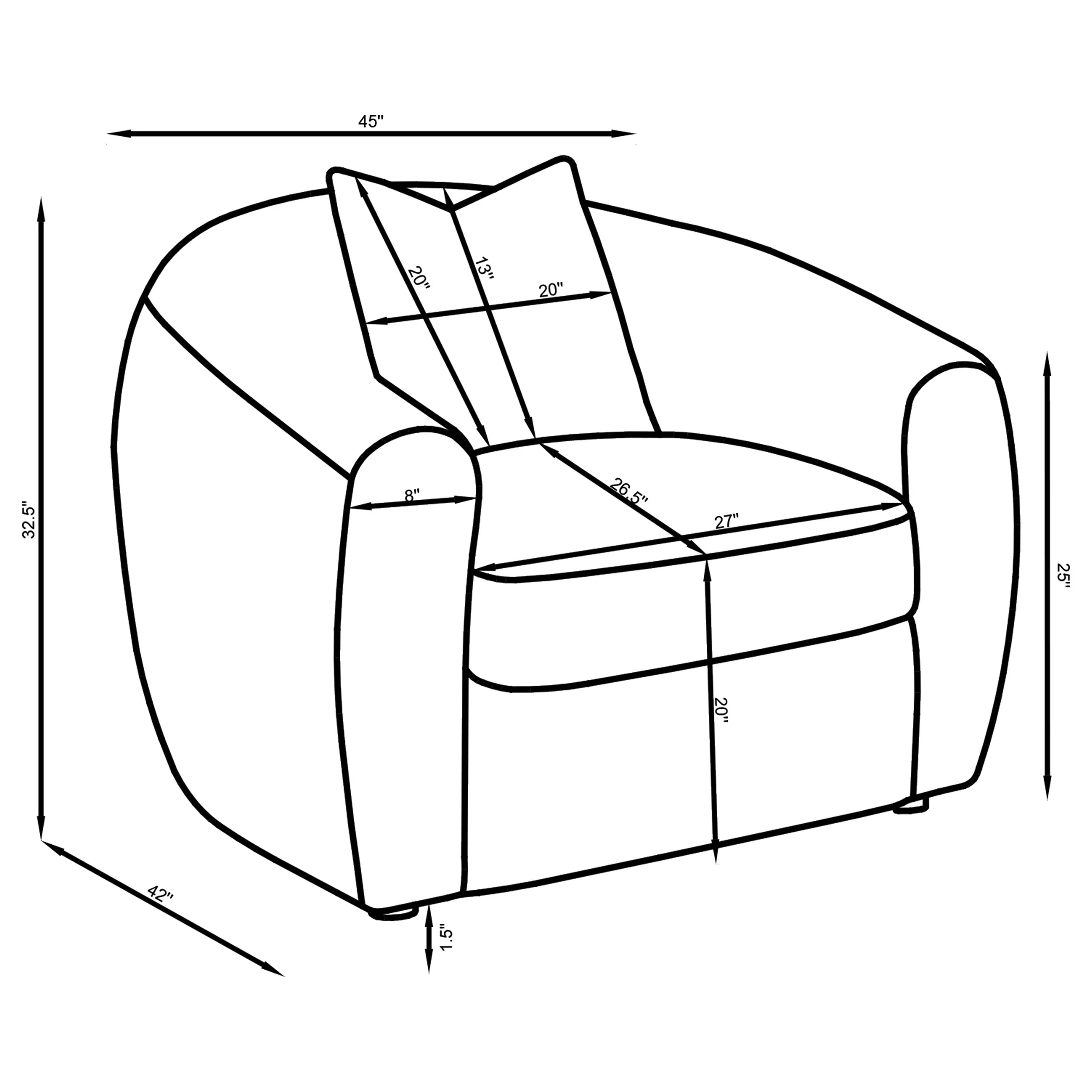 Isabella Sand Fabric Upholstered Accent Chair - Image 9