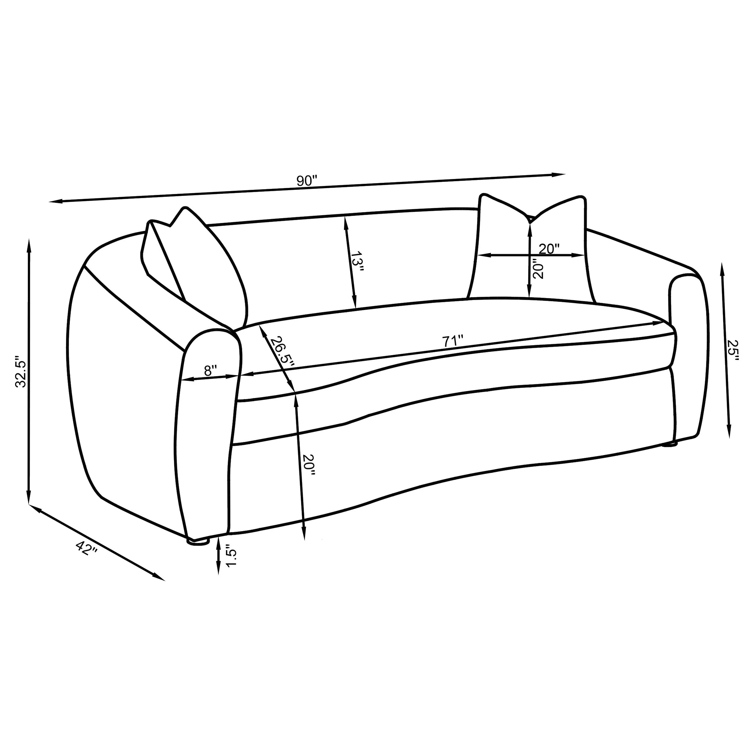 Isabella Sand Fabric Upholstered Sofa - Image 9