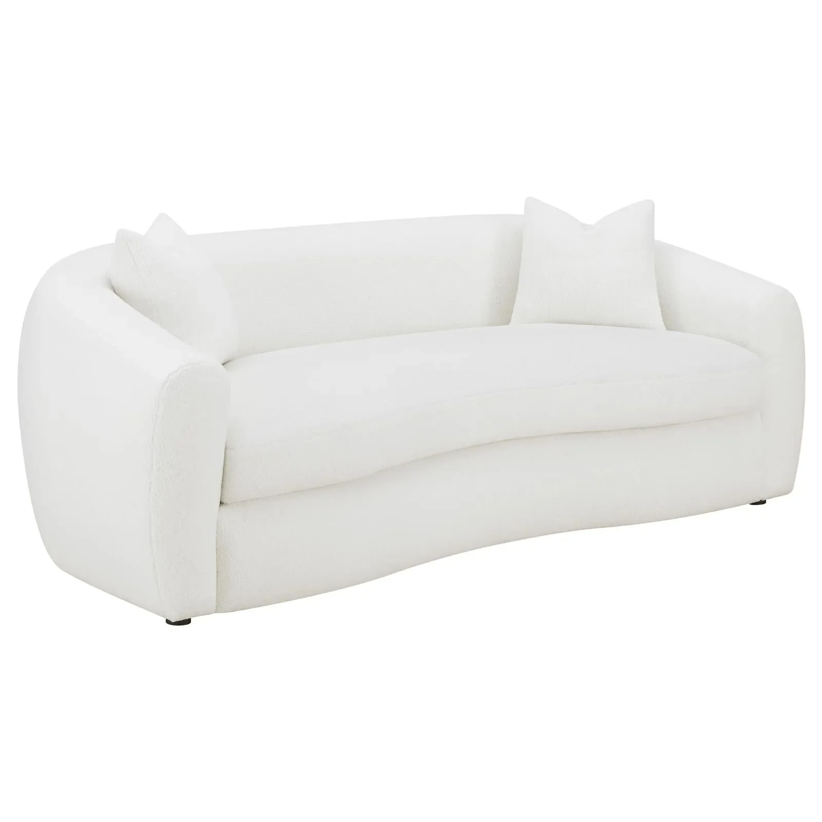 Isabella White Sheepskin Upholstered Tight Back Living Room Set - Image 3