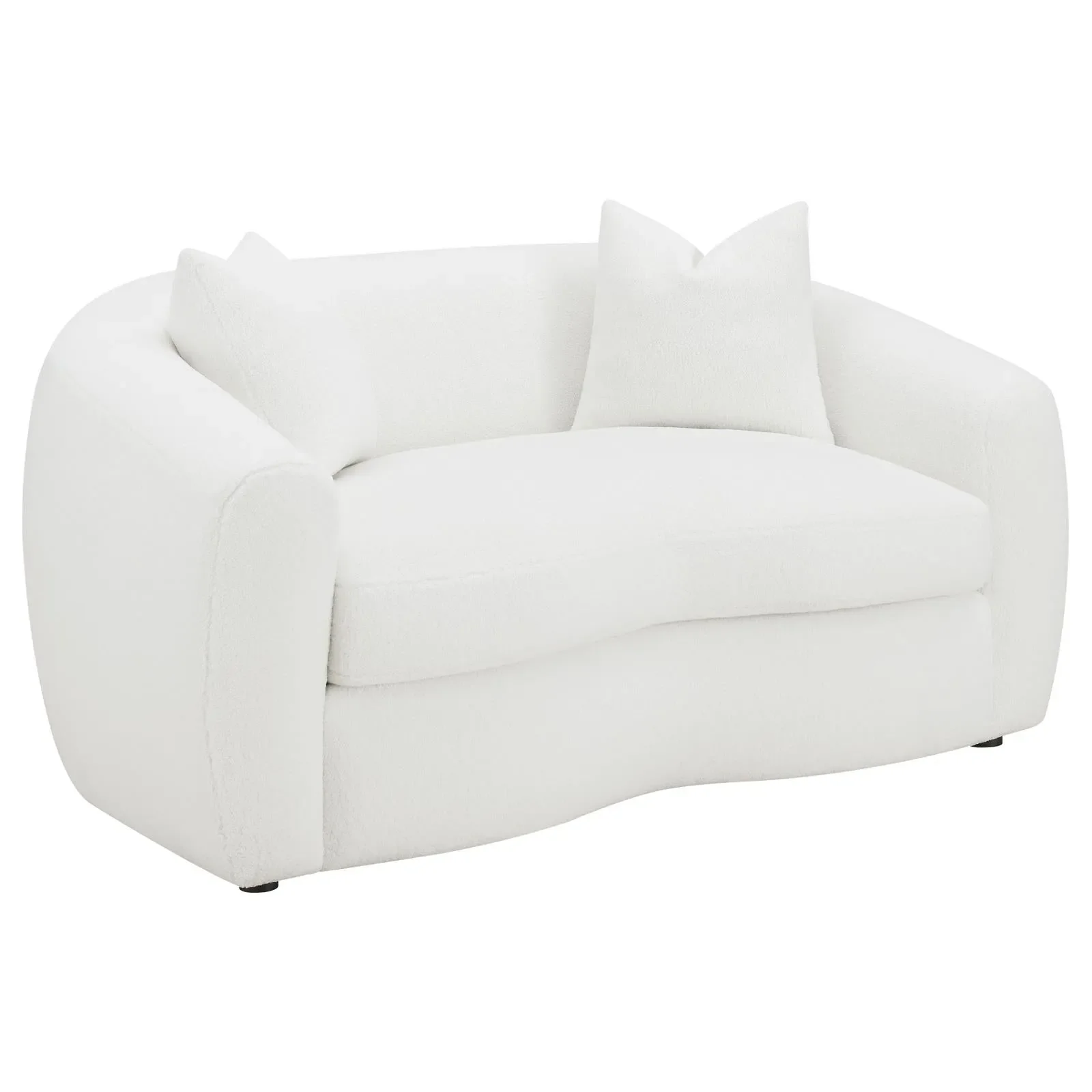 Isabella White Sheepskin Upholstered Tight Back Living Room Set - Image 6