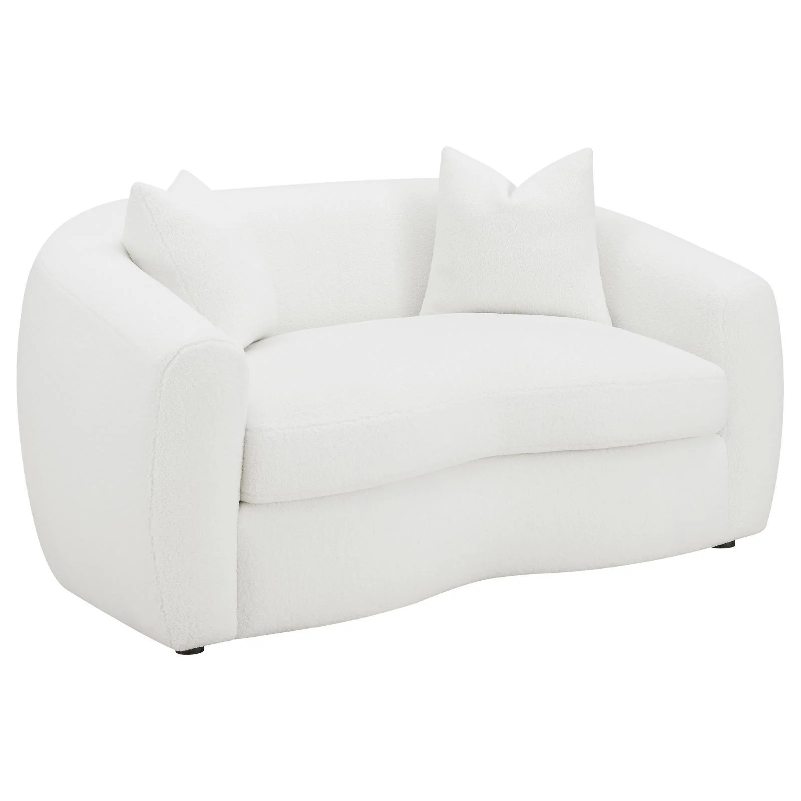 Isabella White Upholstered Tight Back Loveseat - Image 4