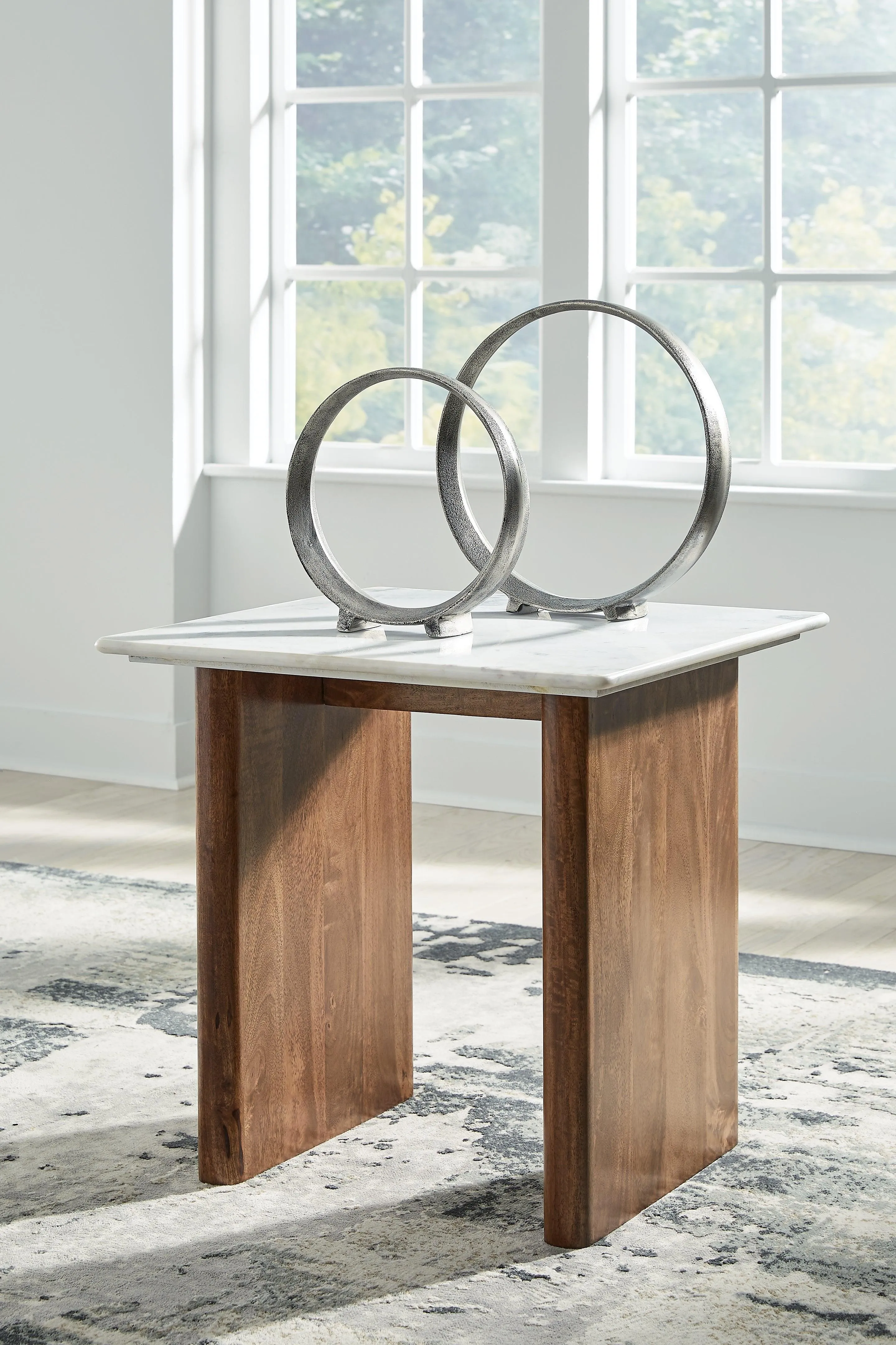 Isanti Light Brown/White End Table - Image 7