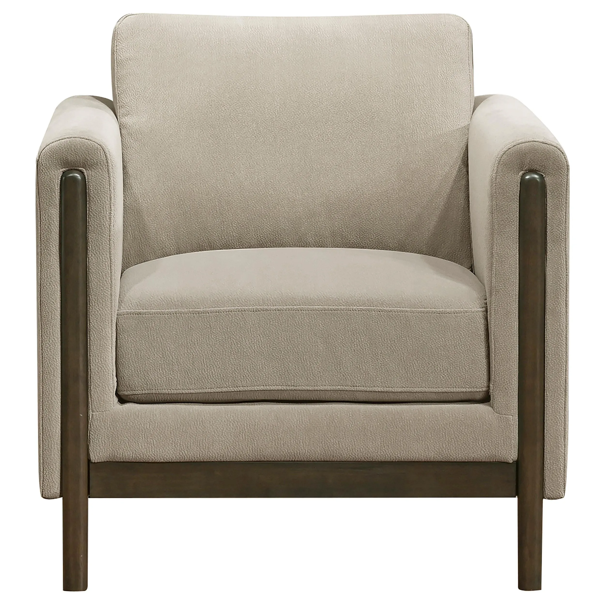 Islington Taupe Fabric Upholstered Panel Arm Accent Chair - Image 2