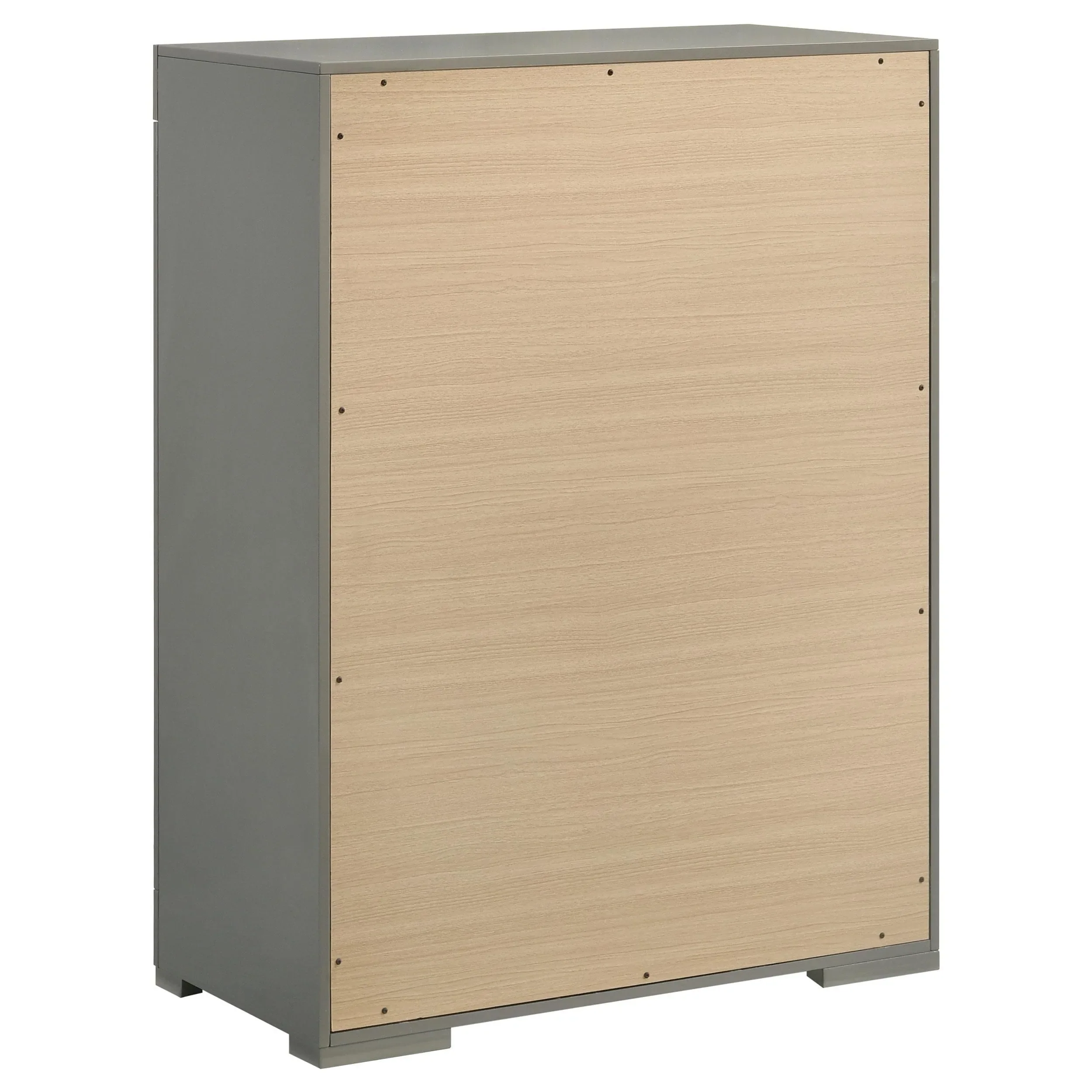 Ives 5-drawer Bedroom Chest of Drawers Grey High Gloss - Image 6