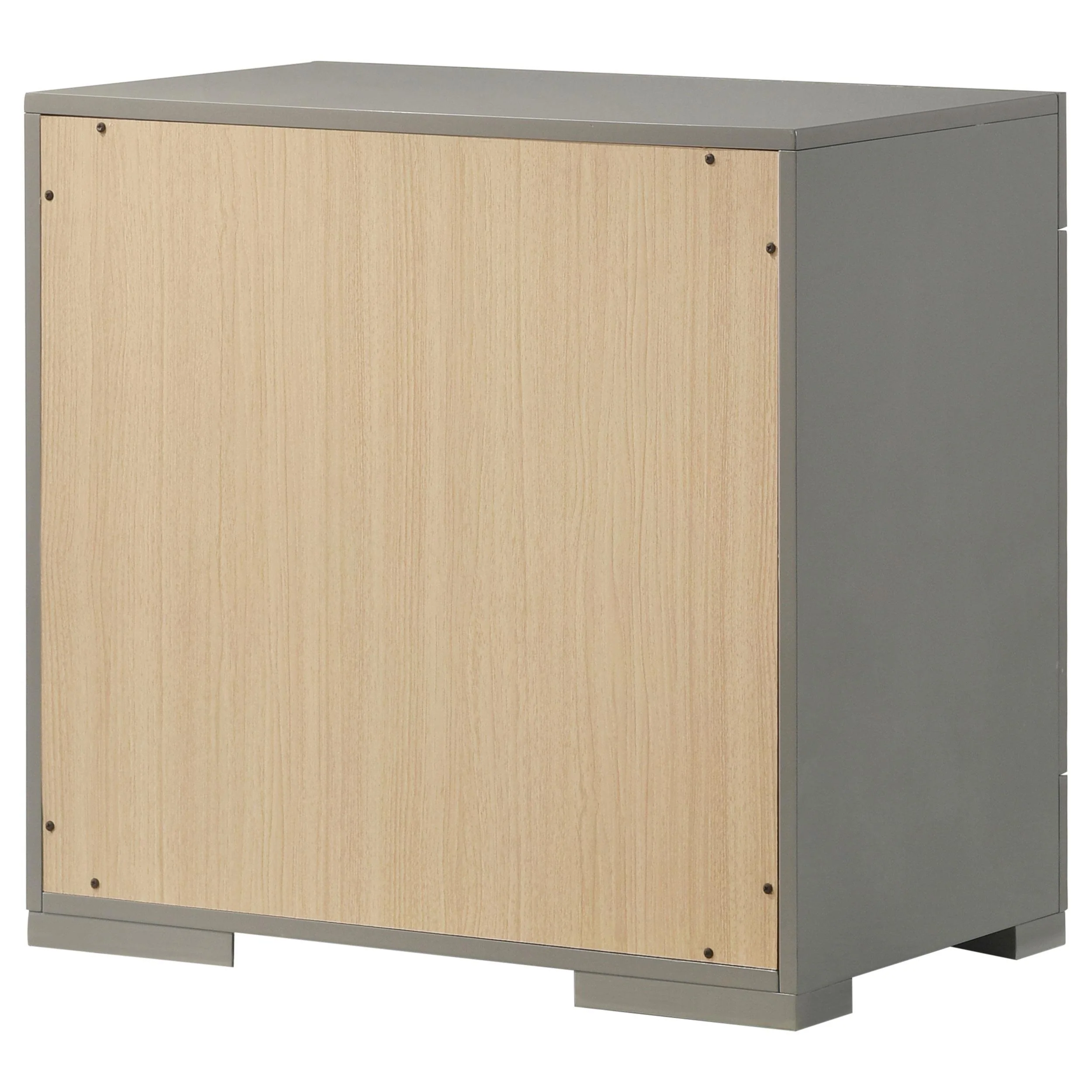 Ives Grey High Gloss 2-drawer Nightstand Bedside Table - Image 8