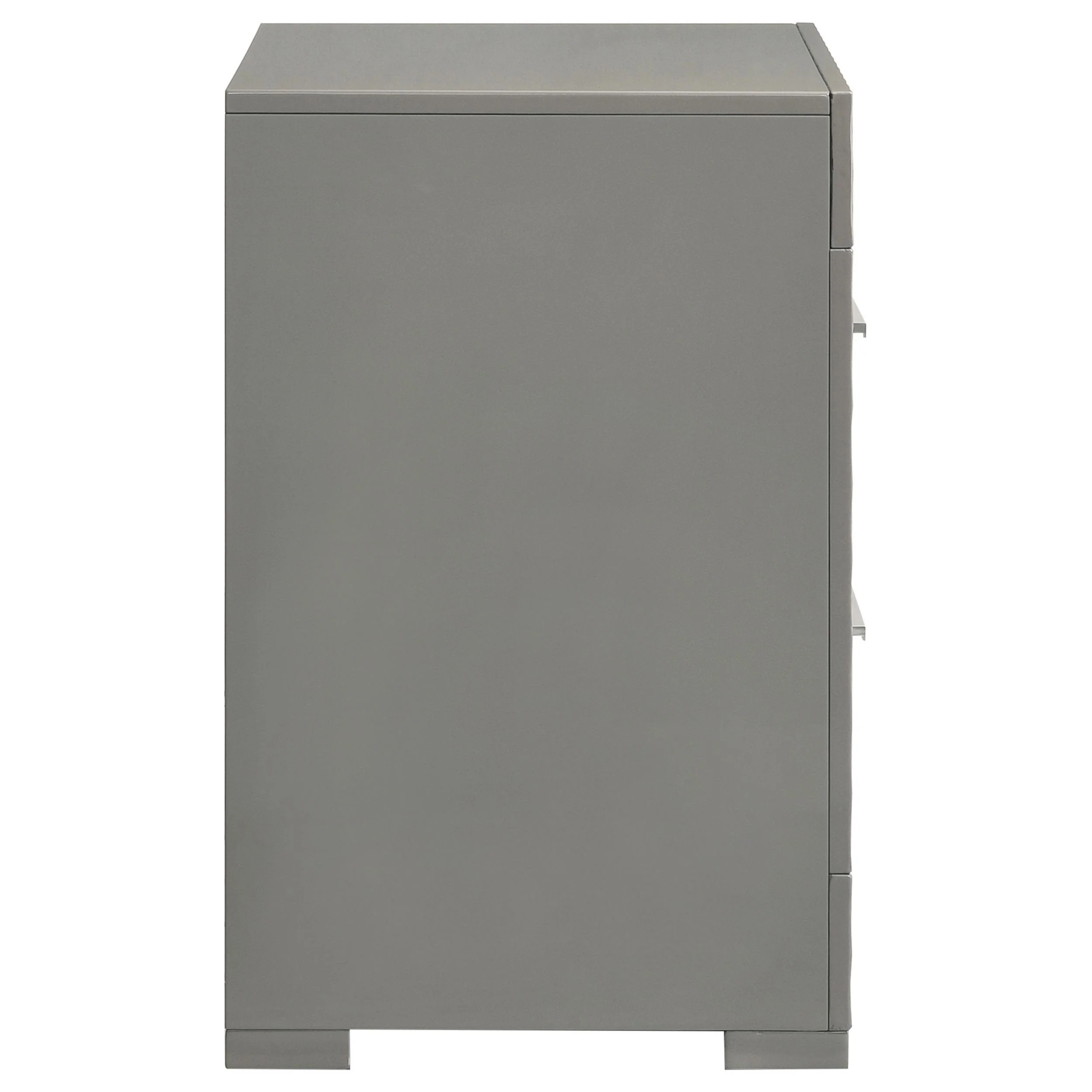 Ives Grey High Gloss 2-drawer Nightstand Bedside Table - Image 9