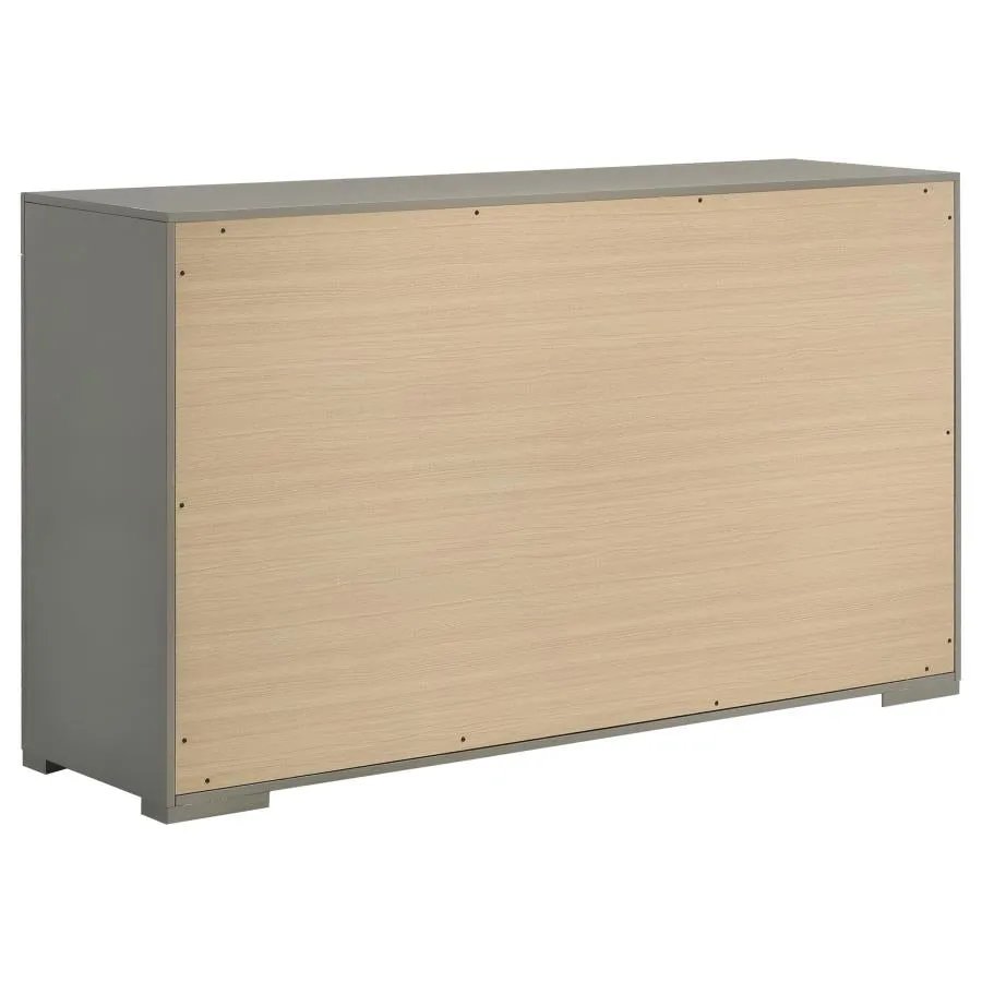 Ives Grey High Gloss 5-Piece Queen Bedroom Set - Image 8