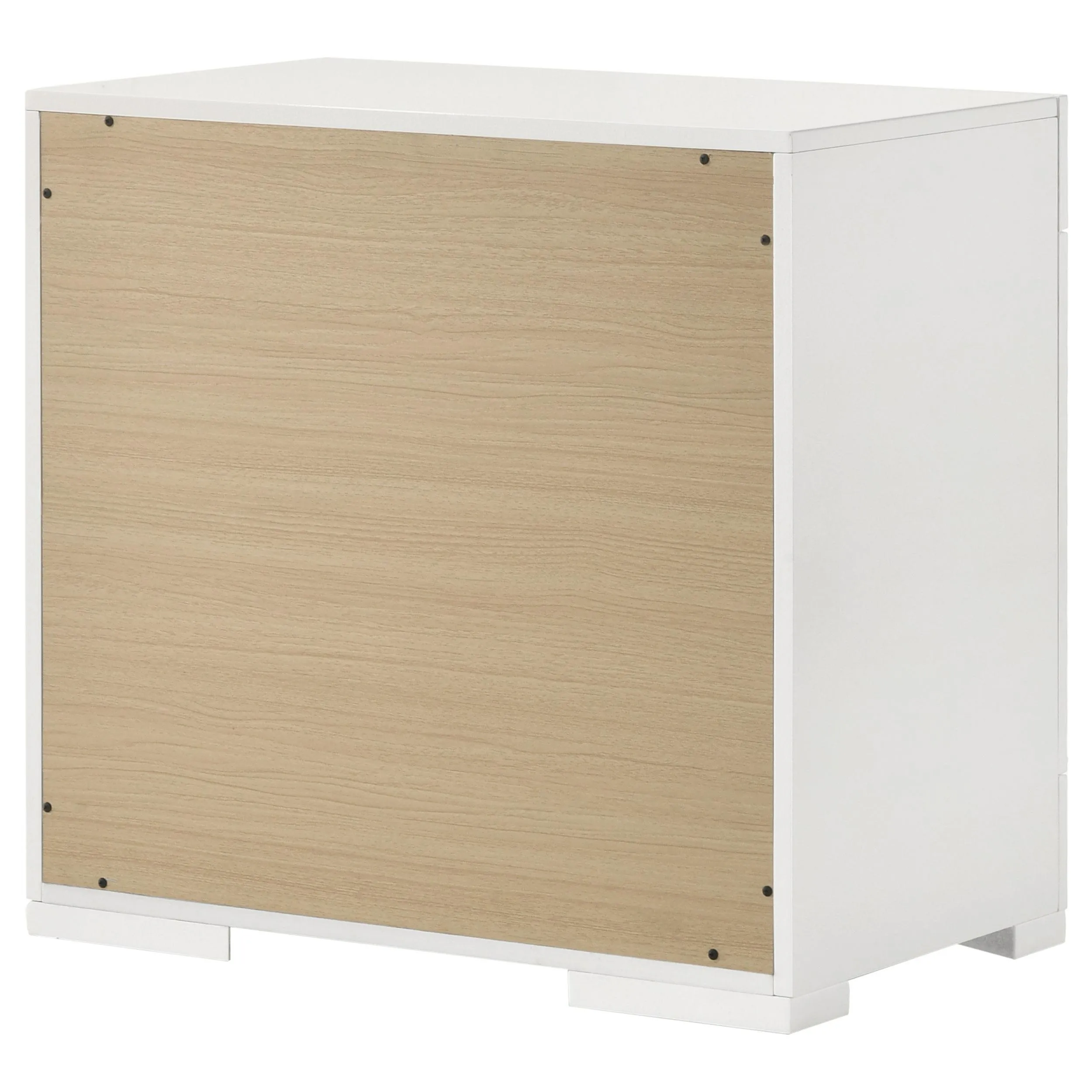 Ives White High Gloss 2-drawer Nightstand Bedside Table - Image 8
